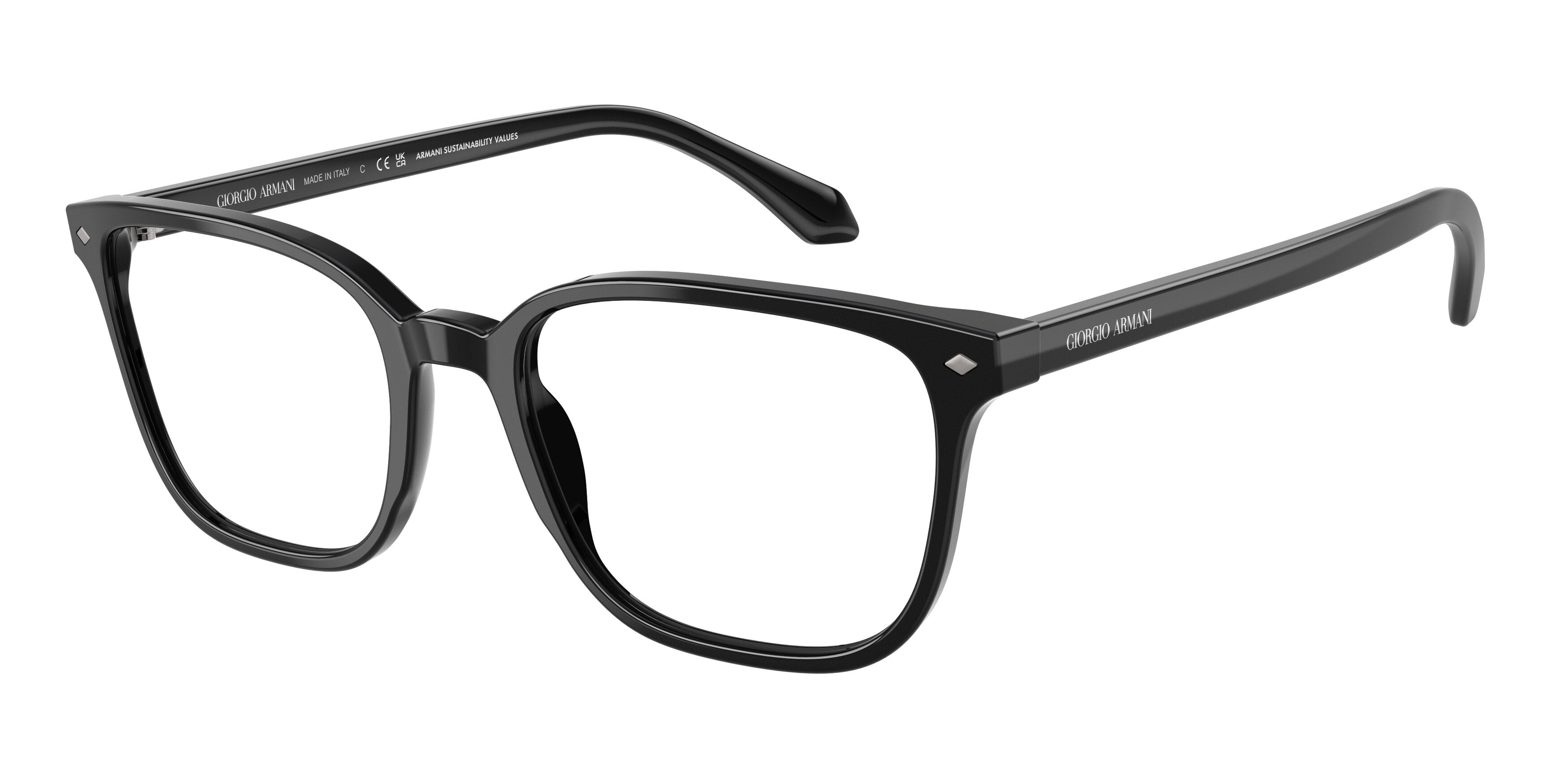 Giorgio Armani AR7265F Pillow Eyeglasses  5875-Black 55-145-20 - Color Map Black