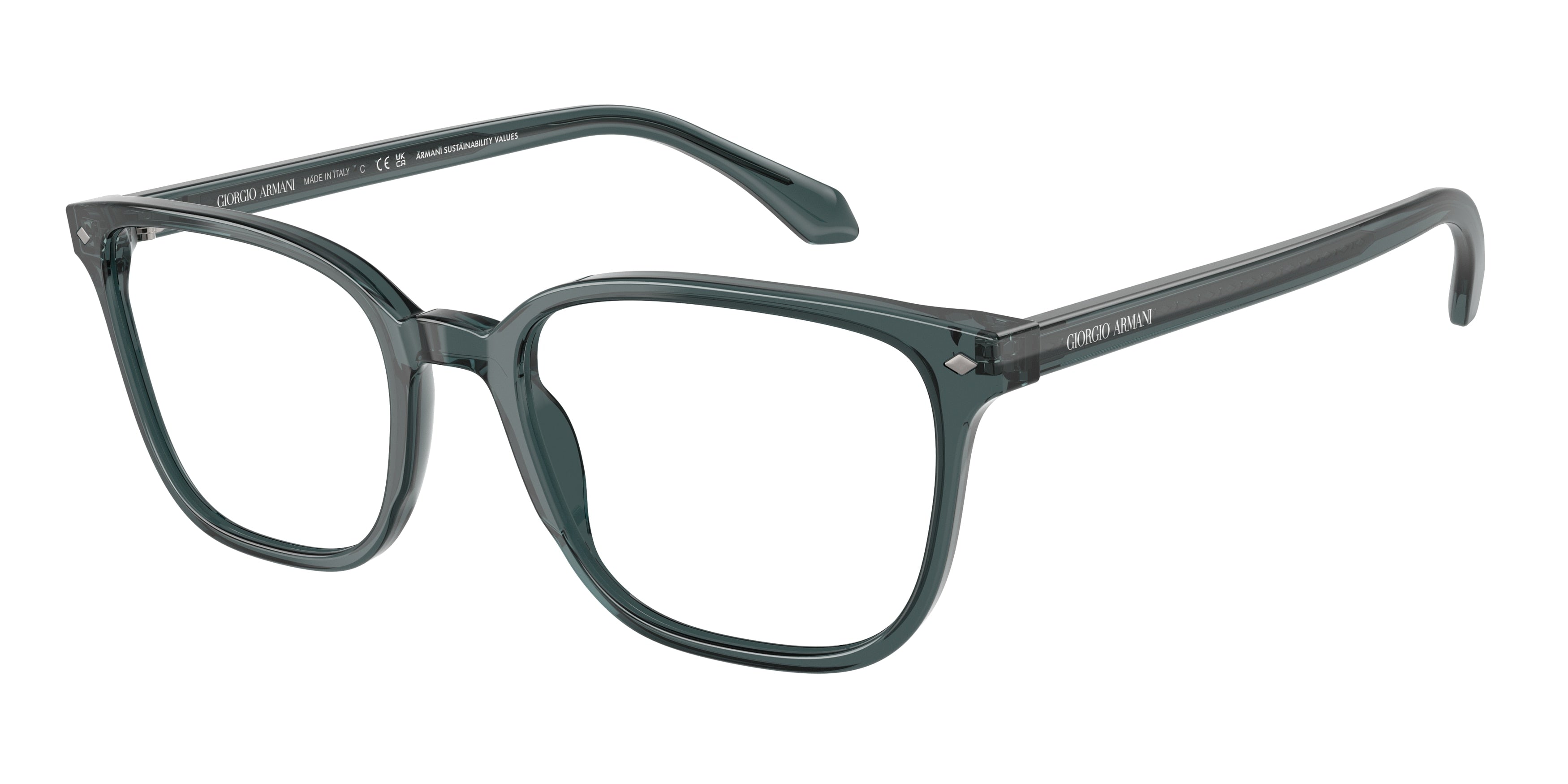Giorgio Armani AR7265F Pillow Eyeglasses  6171-Transparent Grey 55-145-20 - Color Map Grey