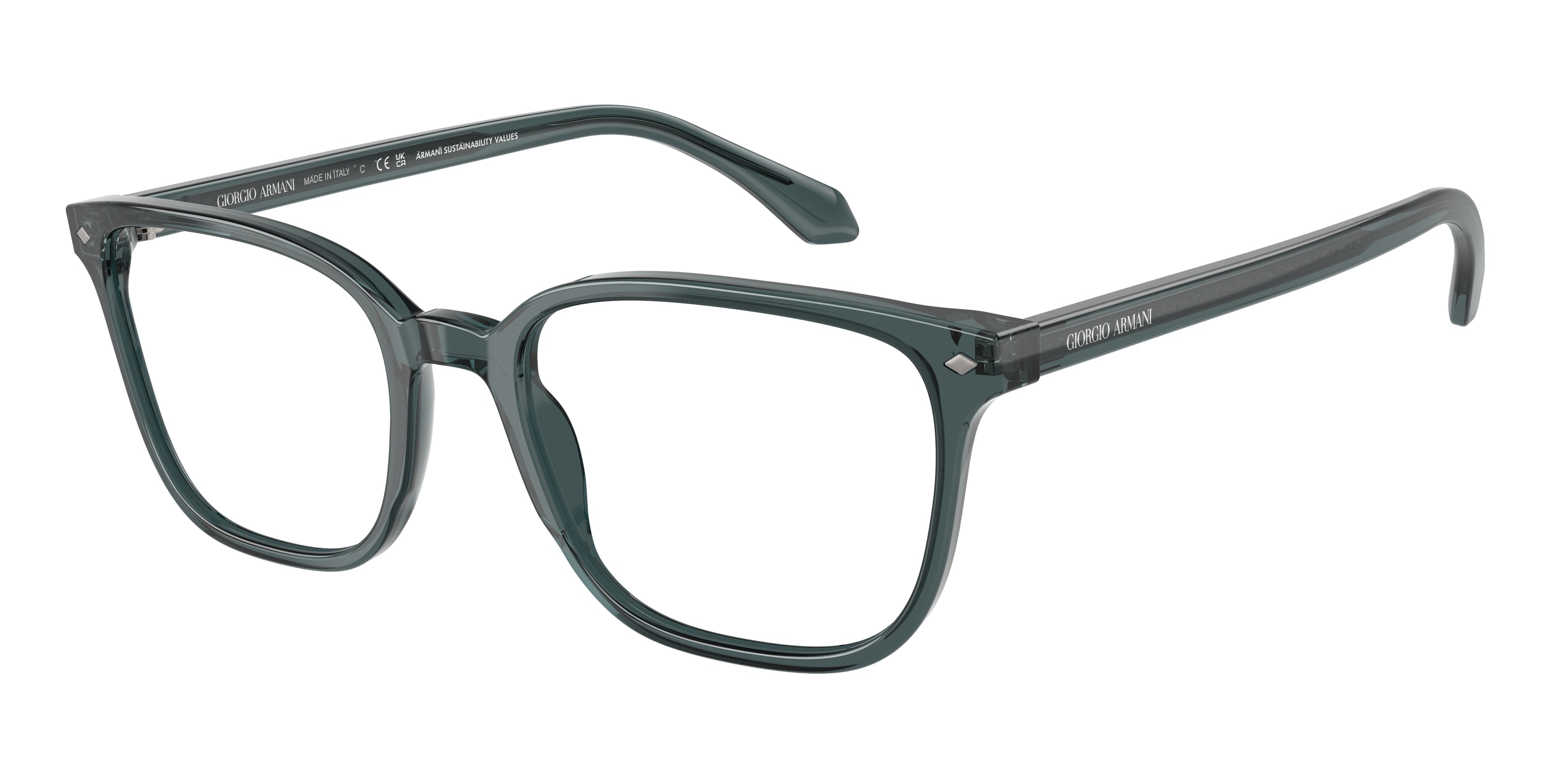 Giorgio Armani AR7265 Pillow Eyeglasses  6171-Transparent Grey 55-145-20 - Color Map Grey
