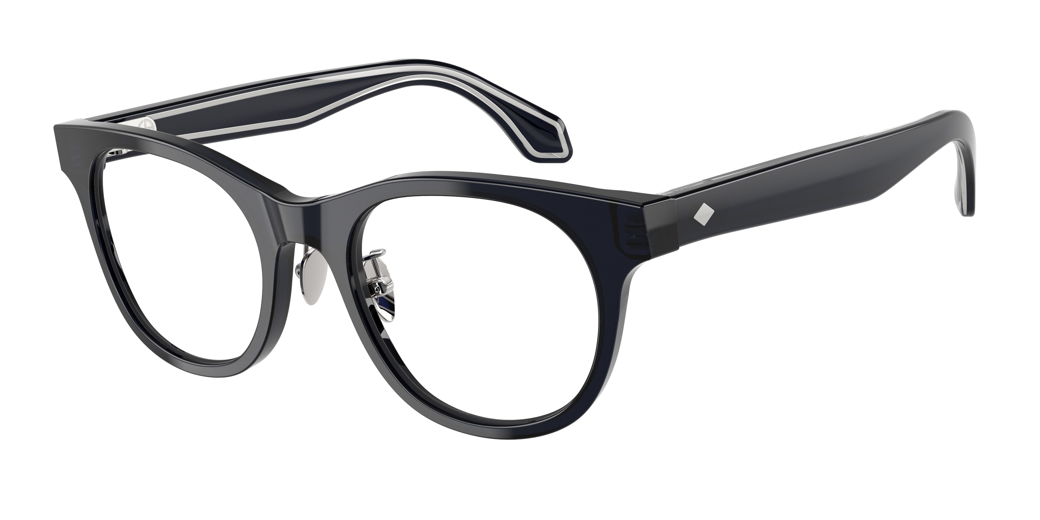 Giorgio Armani AR7269 Round Eyeglasses  6160-Blue 50-140-20 - Color Map Blue