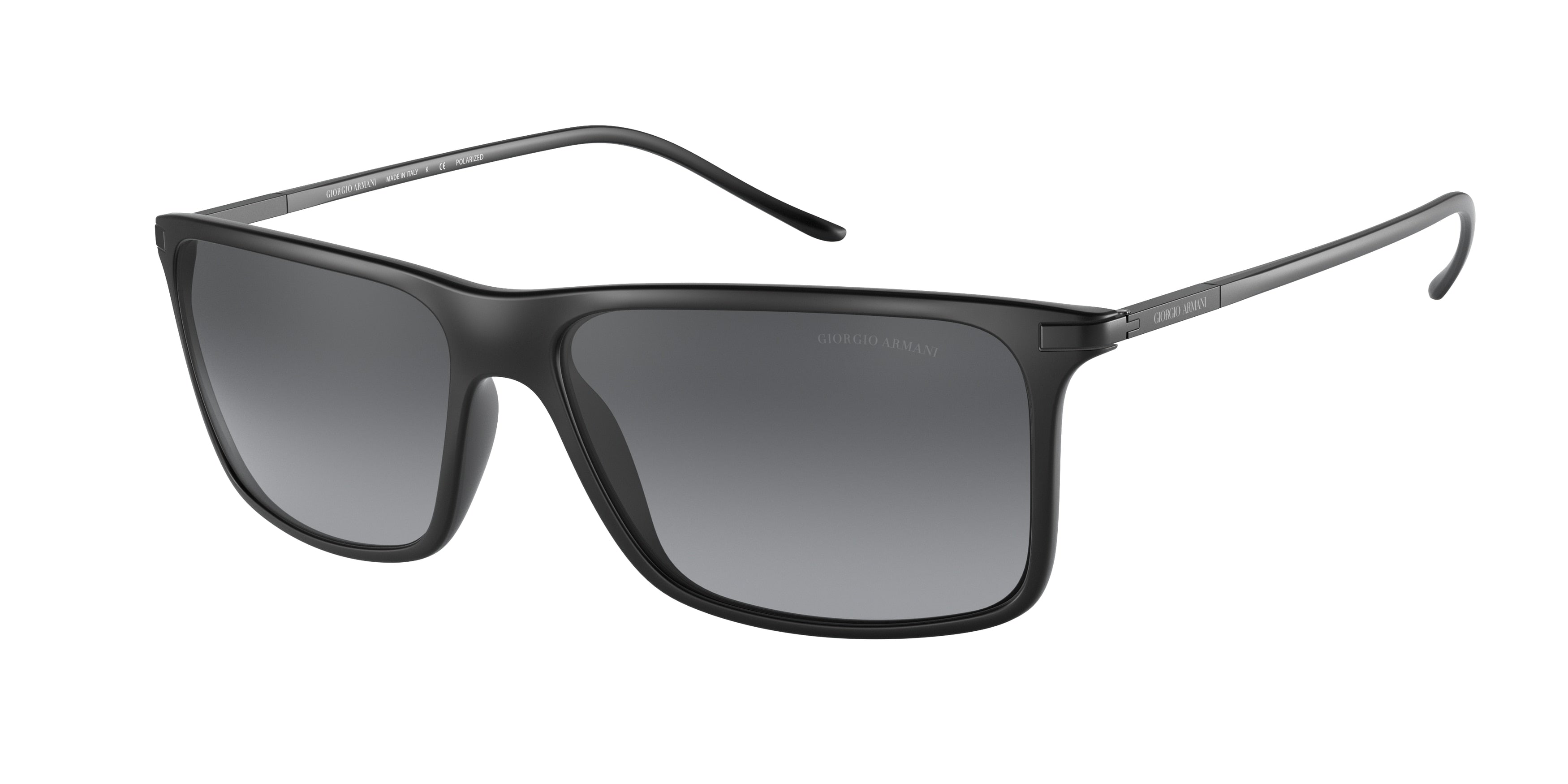 Giorgio Armani AR8034 Rectangle Sunglasses  5042T3-Matte Black 56-145-14 - Color Map Black