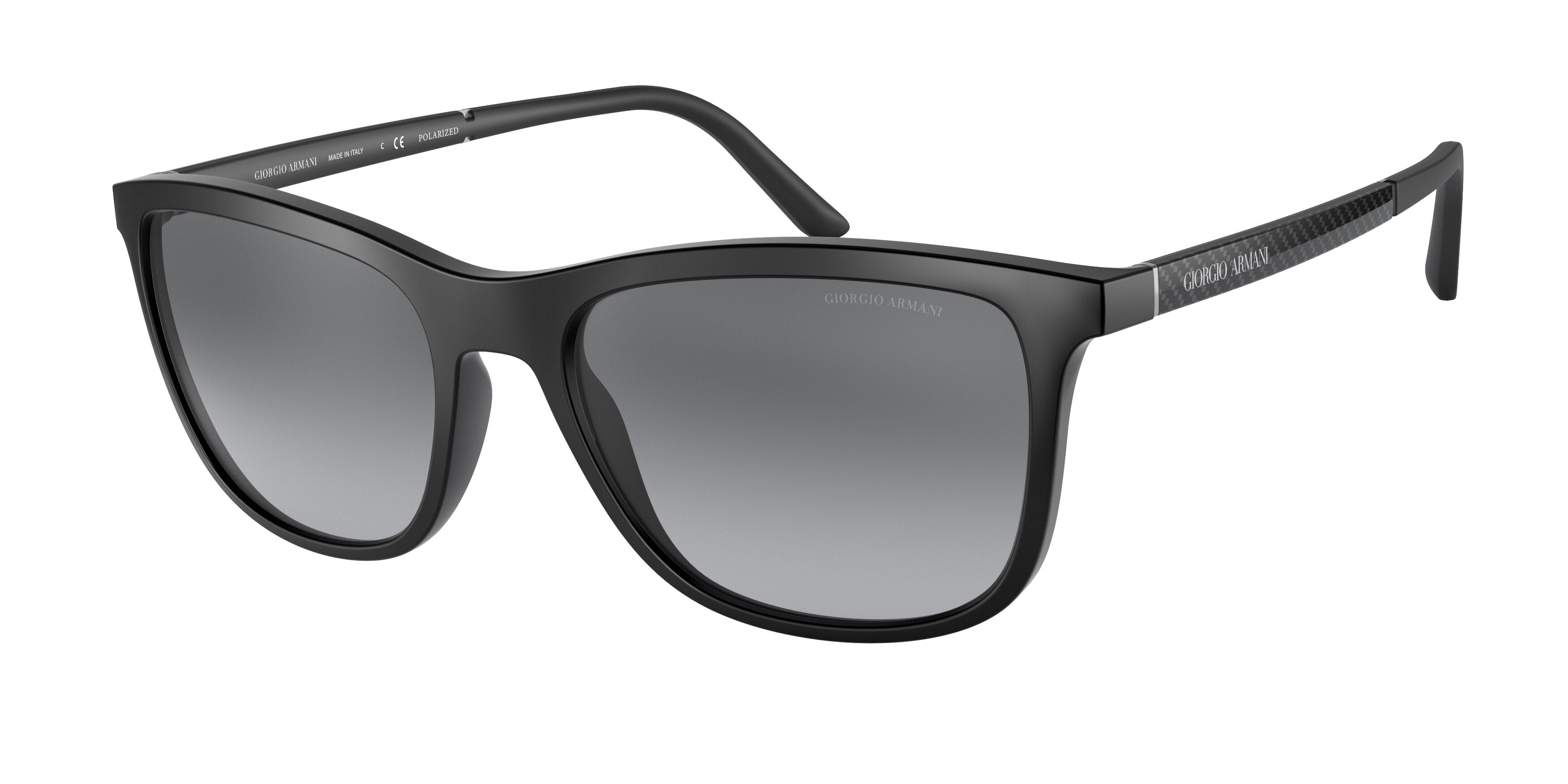 Giorgio Armani AR8087 Square Sunglasses  5042T3-Matte Black 56-145-19 - Color Map Black