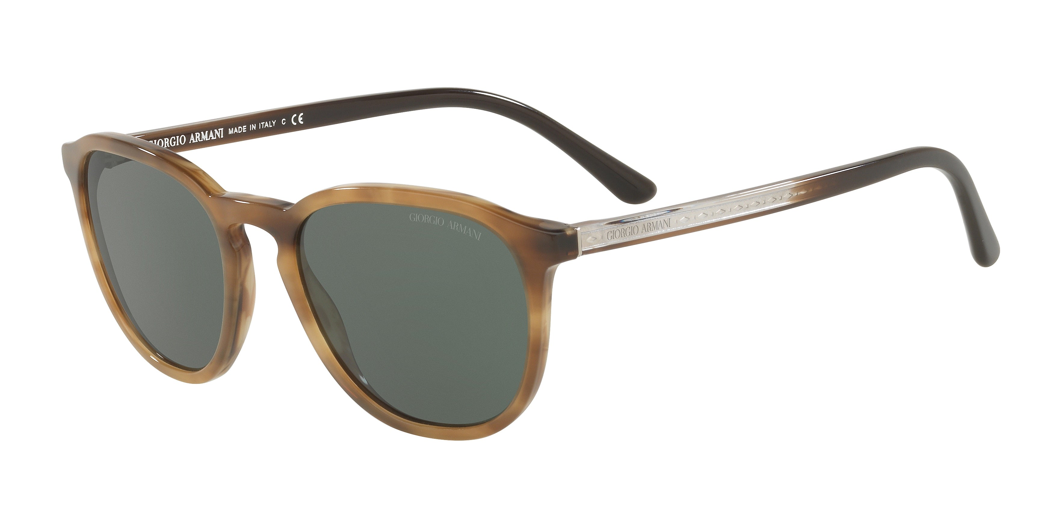 Giorgio Armani AR8104 Phantos Sunglasses  561771-Striped Brown 52-145-19 - Color Map Tortoise