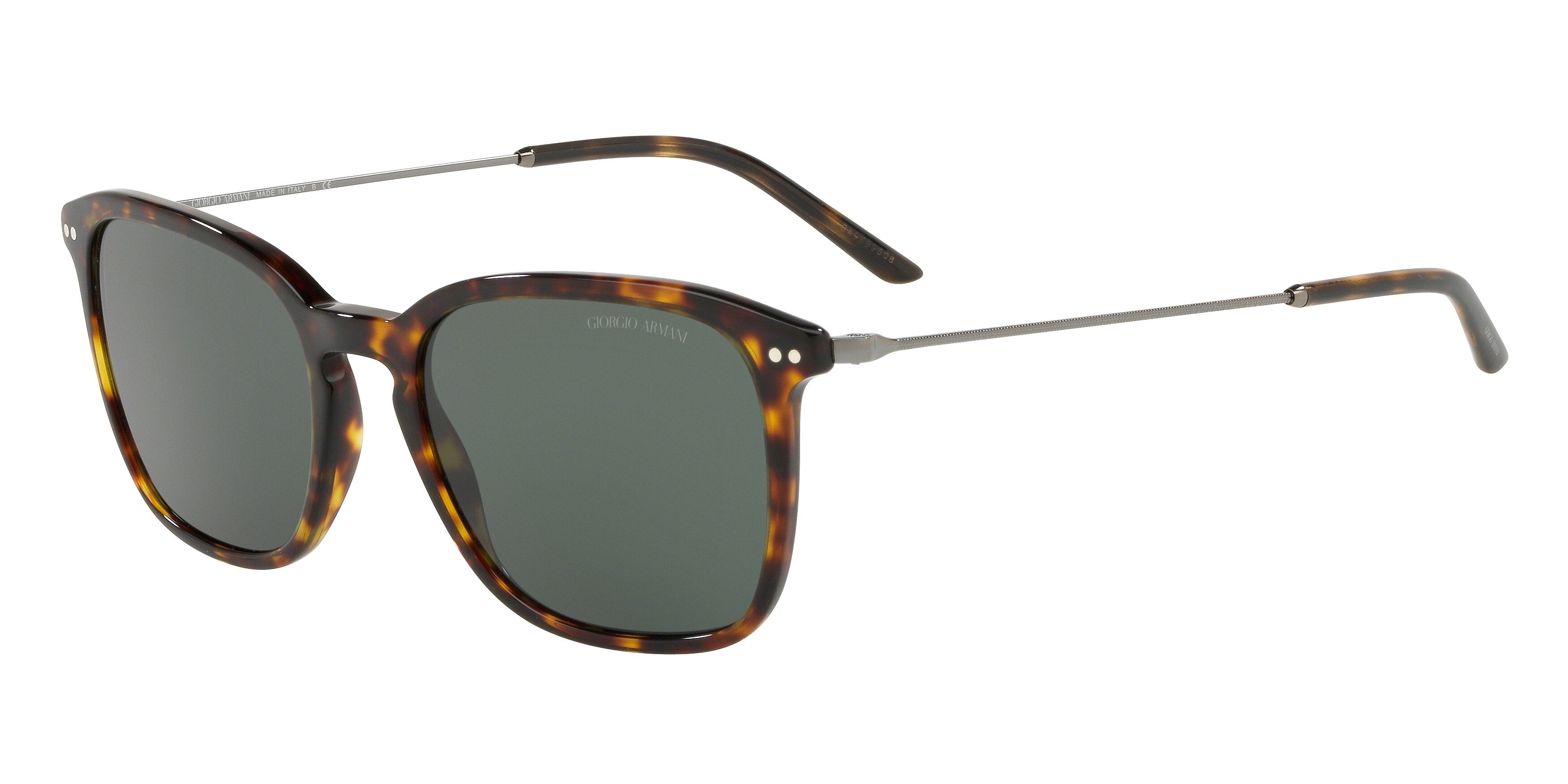 Giorgio Armani AR8111 Rectangle Sunglasses  502671-Dark Havana 54-145-19 - Color Map Brown