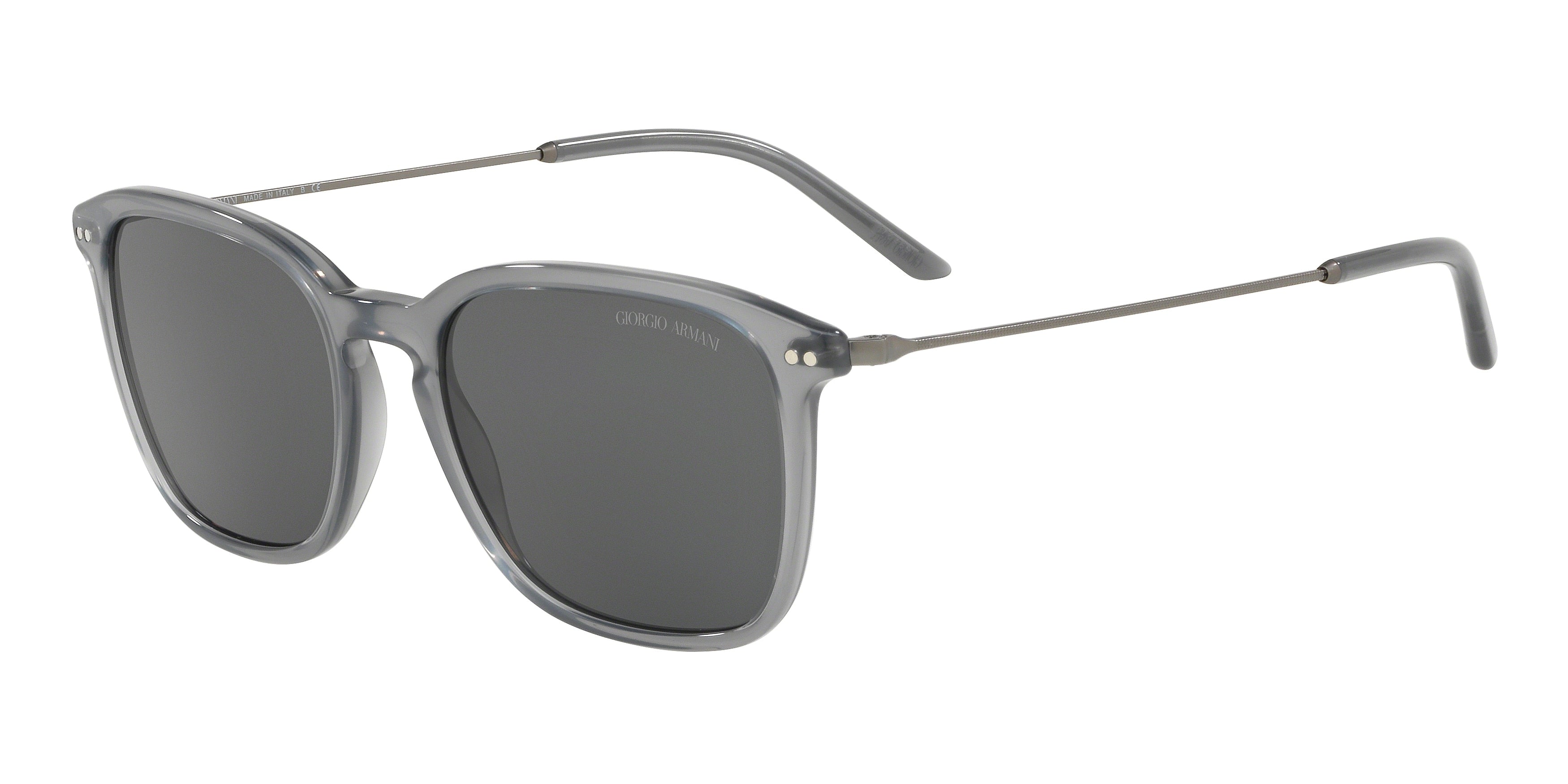 Giorgio Armani AR8111 Rectangle Sunglasses  568187-Opal Grey 54-145-19 - Color Map Grey