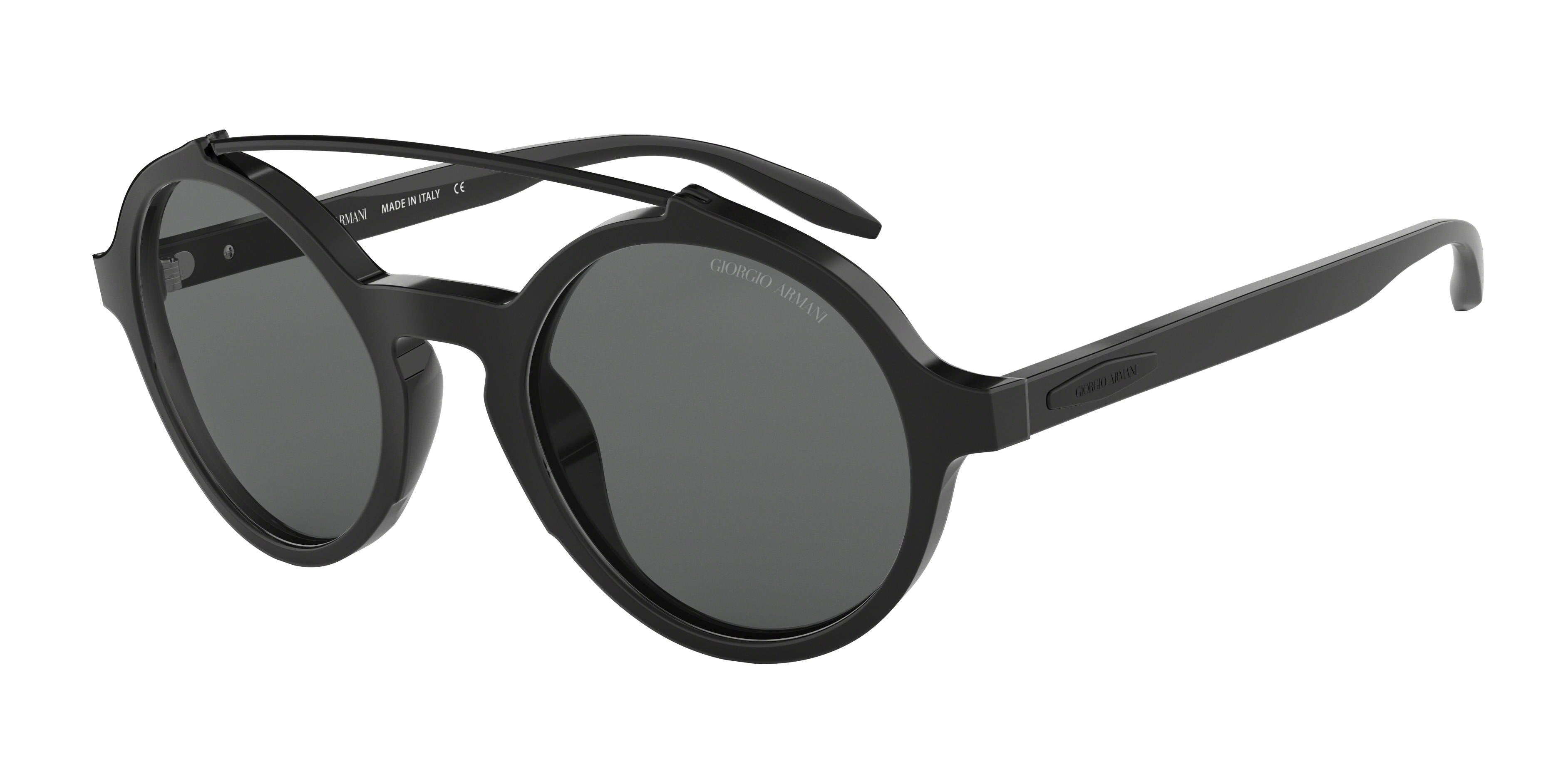 Giorgio Armani AR8114 Round Sunglasses  500187-Black 50-145-22 - Color Map Black