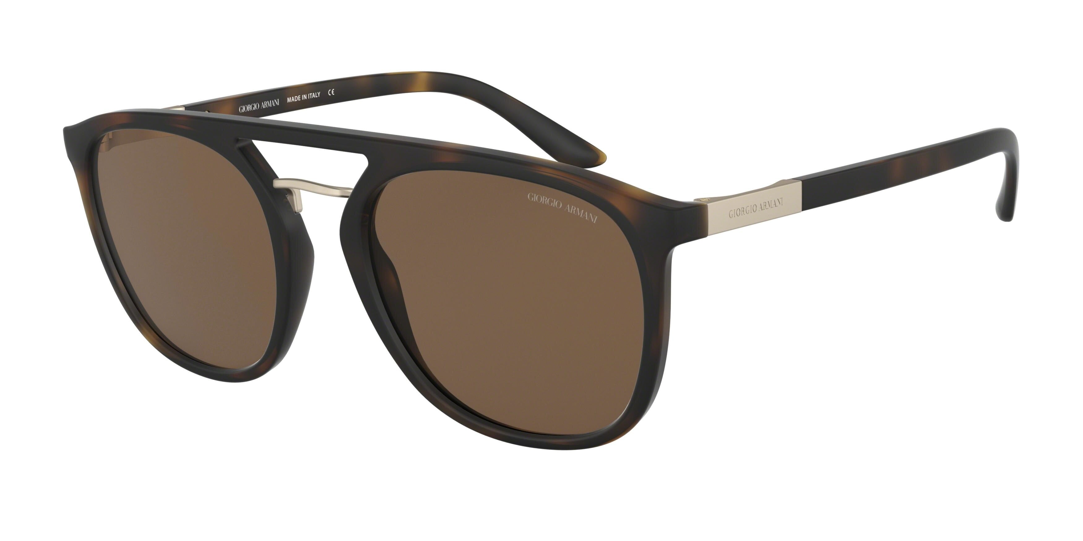 Giorgio Armani AR8118 Square Sunglasses  508973-Matte Havana 53-145-20 - Color Map Tortoise