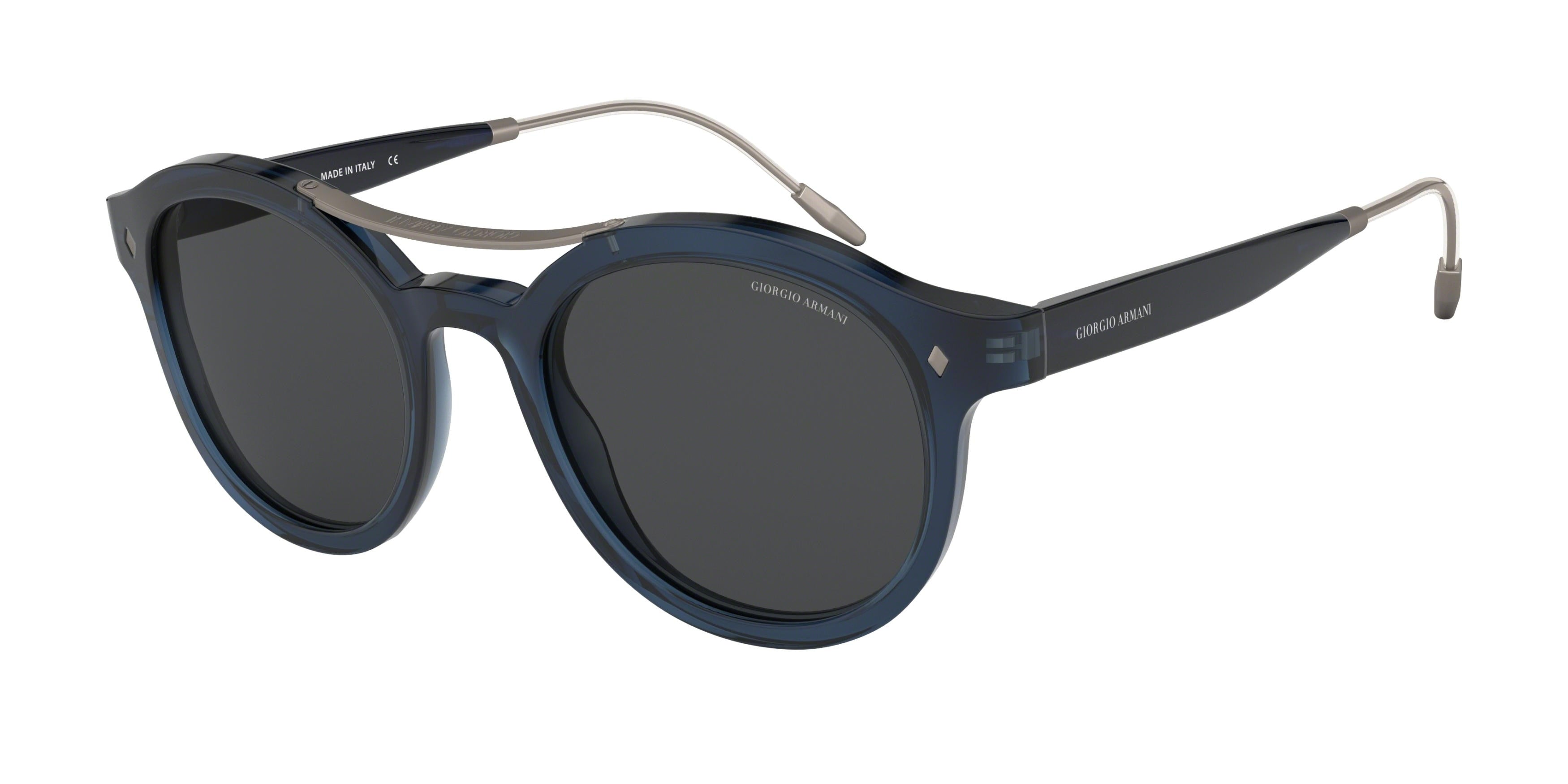 Giorgio Armani AR8119 Round Sunglasses  535861-Blue 50-145-21 - Color Map Blue