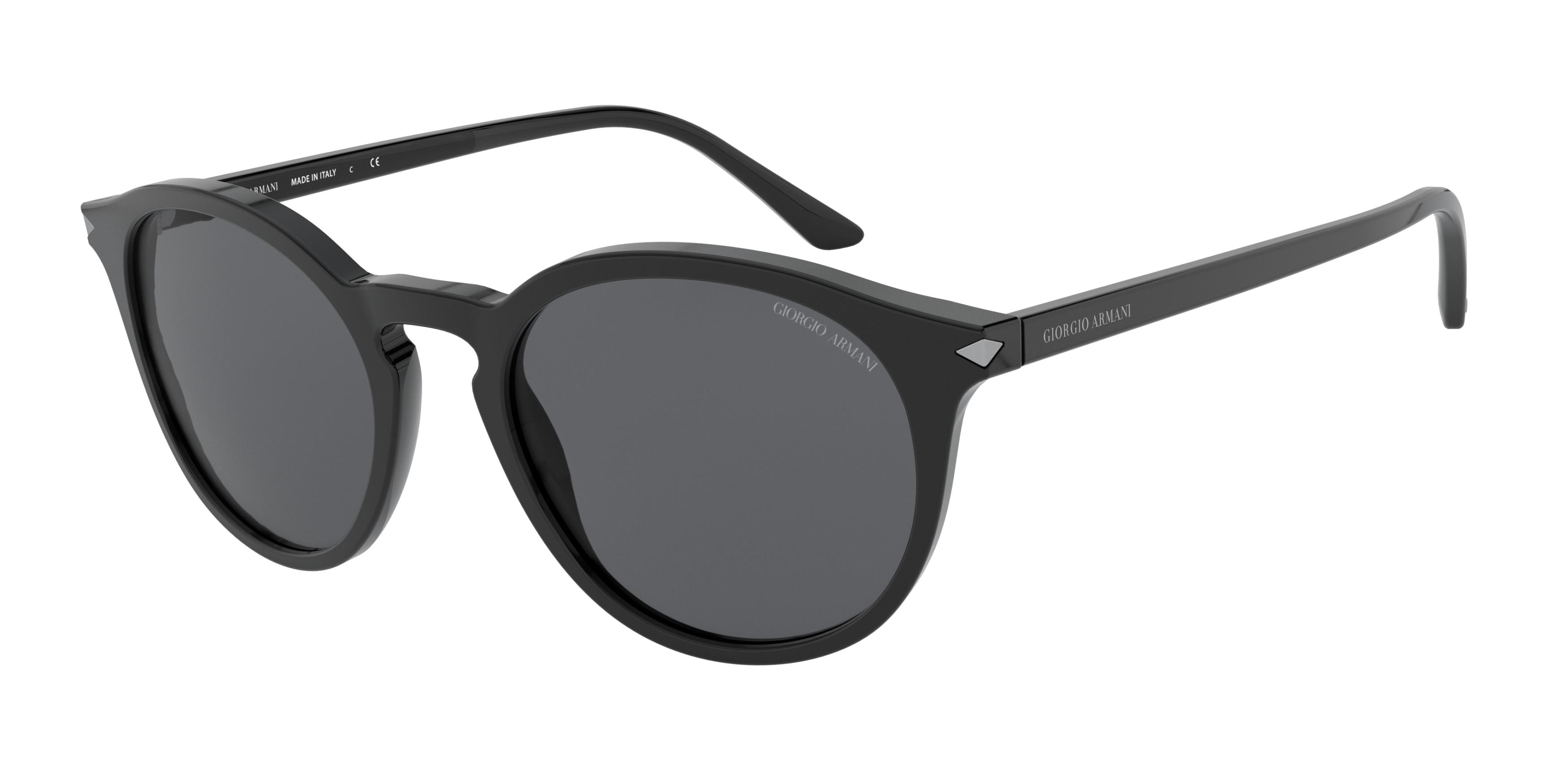 Giorgio Armani AR8122 Pilot Sunglasses  500187-Black 52-145-20 - Color Map Black
