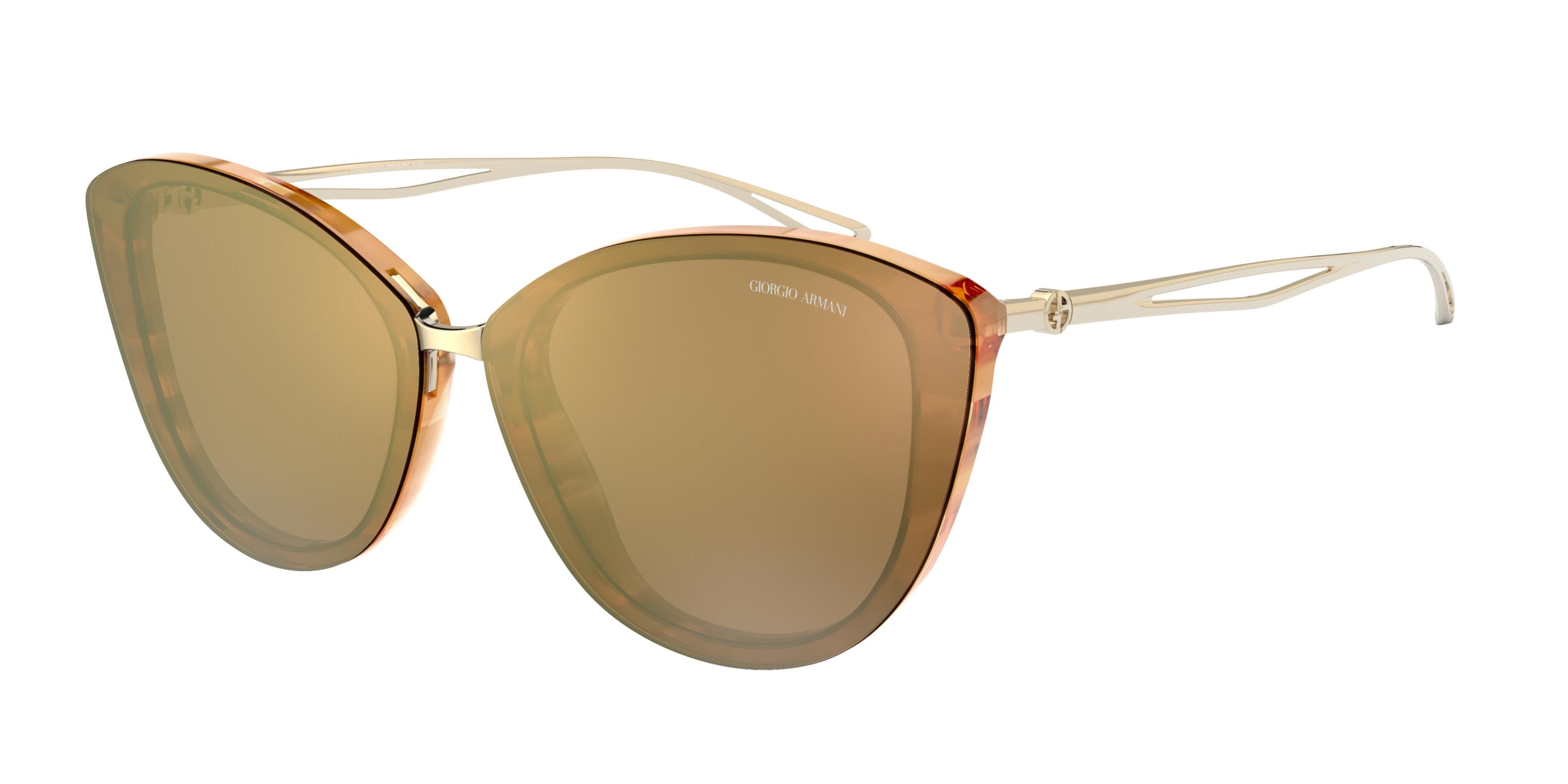 Giorgio Armani AR8123 Cat Eye Sunglasses  57796H-Striped Brown 64-140-10 - Color Map Tortoise