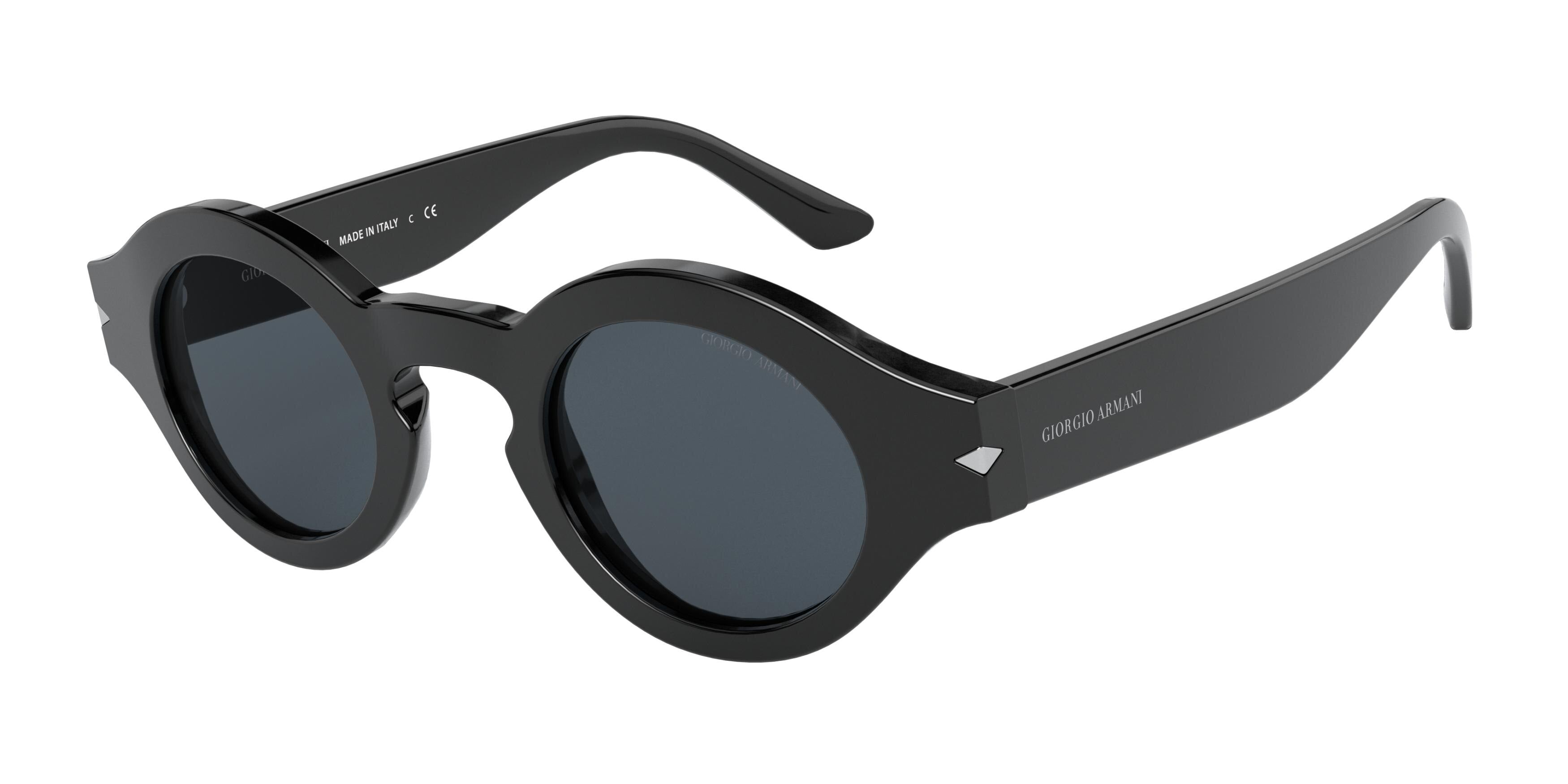 Giorgio Armani AR8126 Round Sunglasses  500187-Black 43-145-26 - Color Map Black