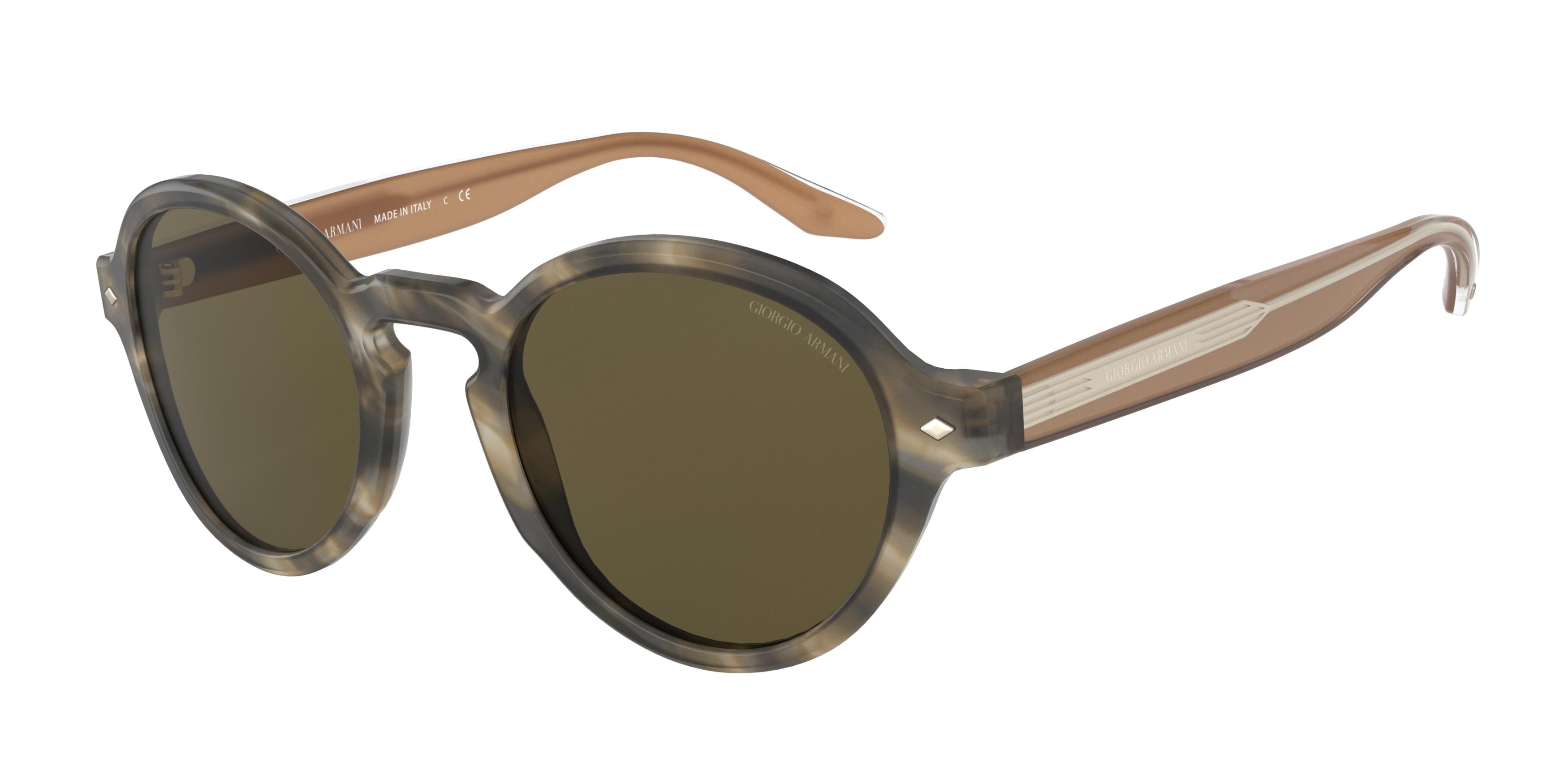 Giorgio Armani AR8130 Phantos Sunglasses  577573-Striped Brown 49-145-22 - Color Map Tortoise