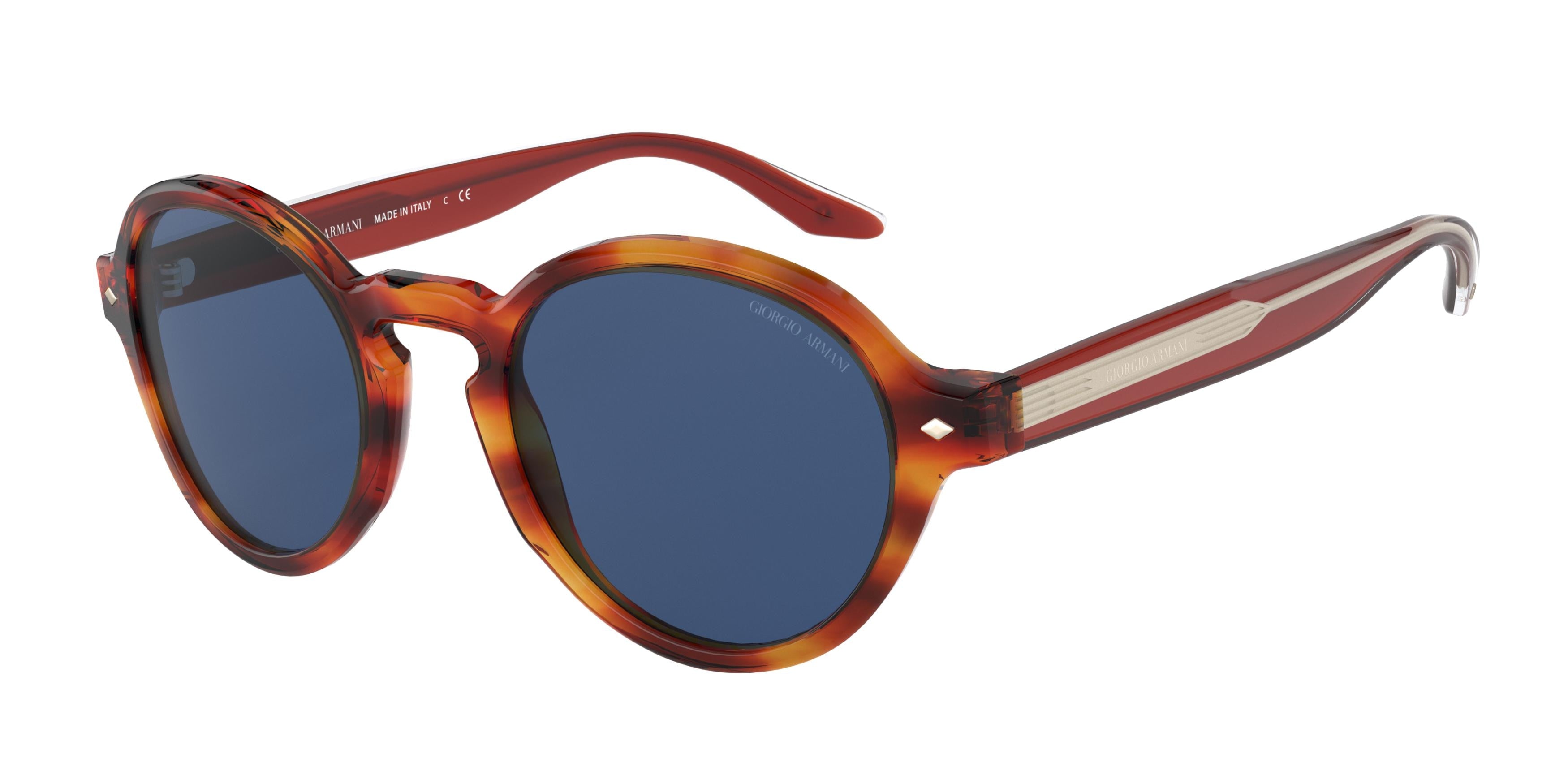 Giorgio Armani AR8130 Phantos Sunglasses  580980-Striped Brown 49-145-22 - Color Map Tortoise