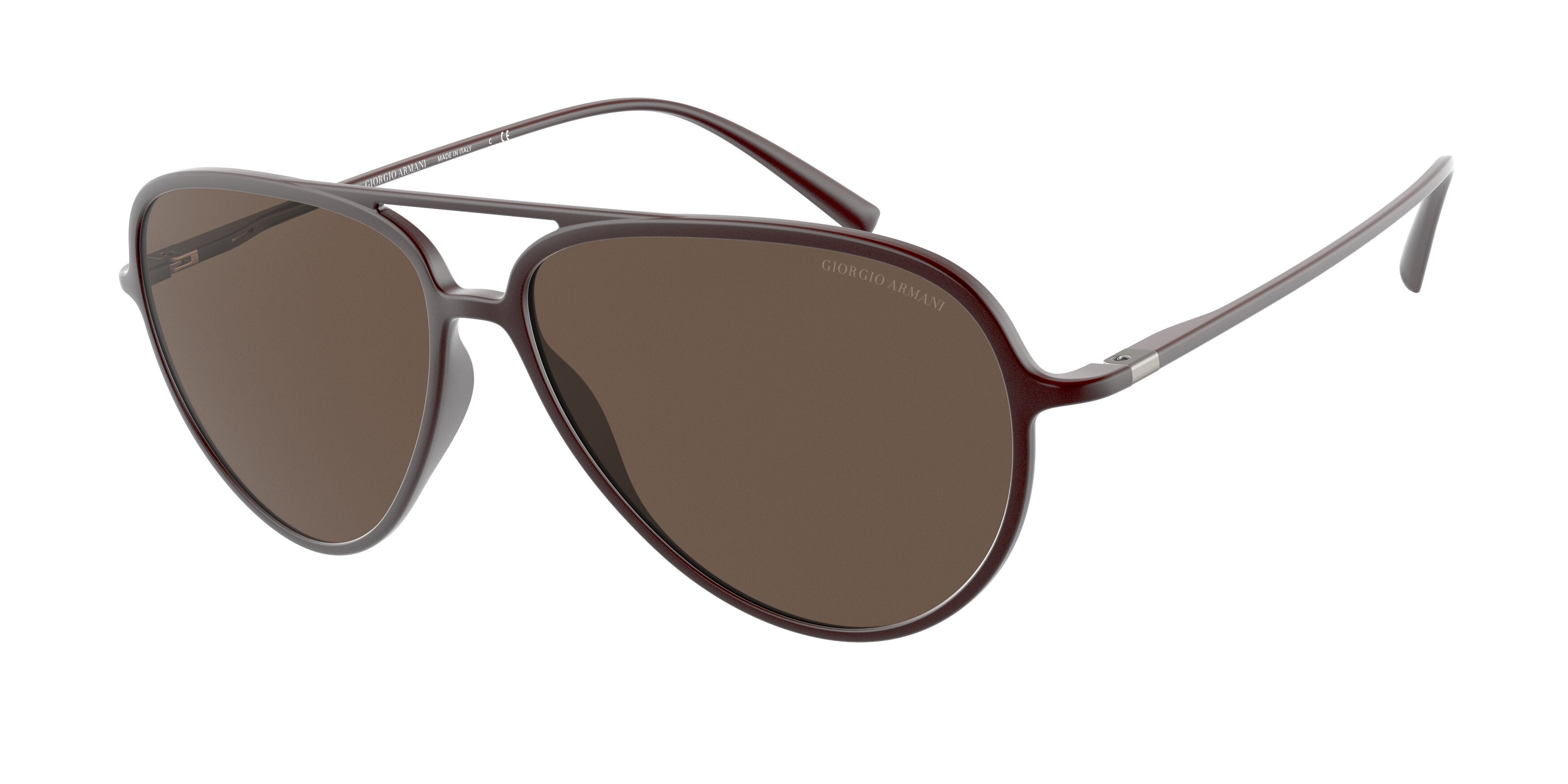 Giorgio Armani AR8142 Pilot Sunglasses  585873-Matte Brown 58-145-13 - Color Map Brown