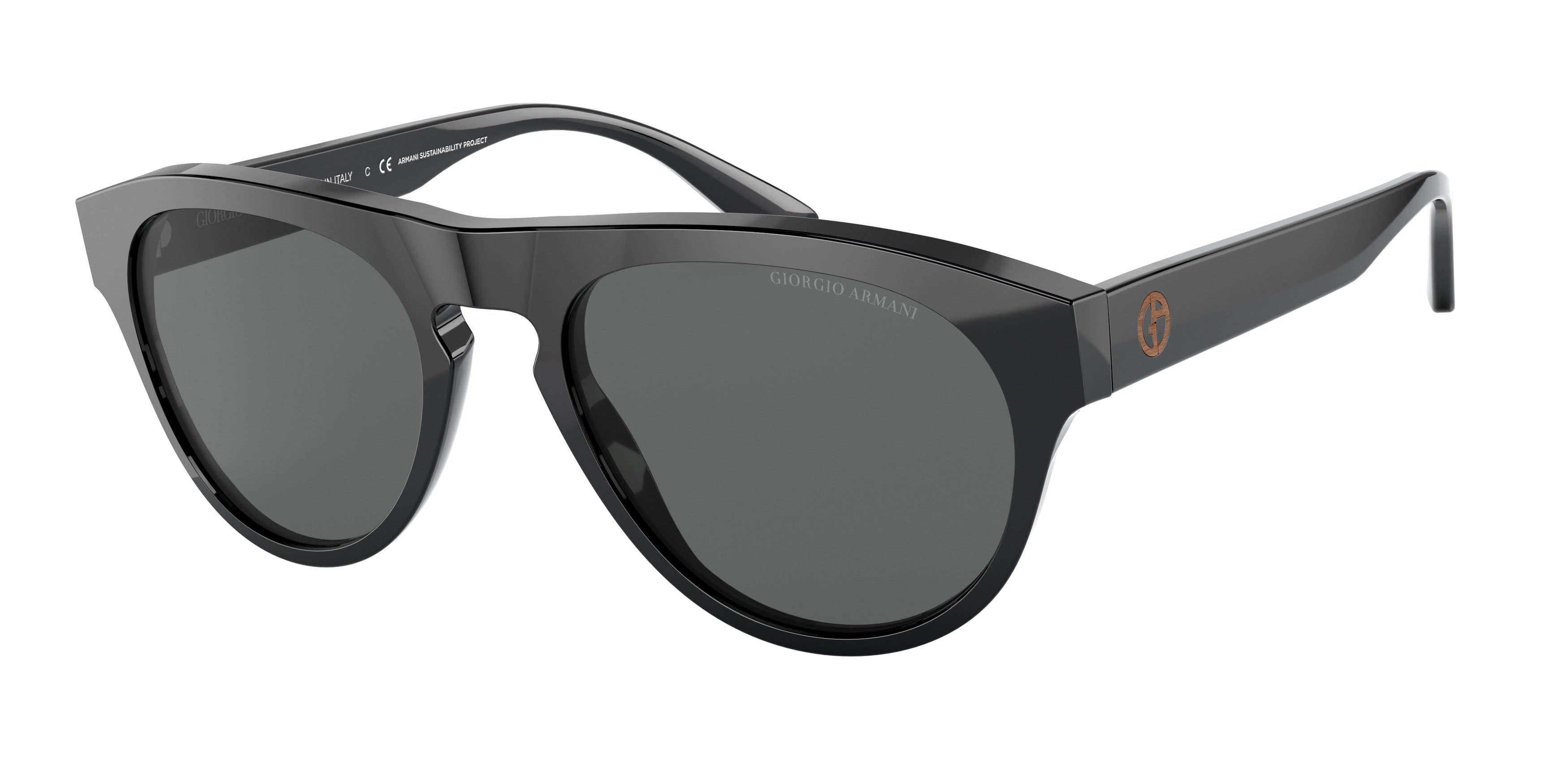 Giorgio Armani AR8145 Pilot Sunglasses  5875R5-Black 55-145-20 - Color Map Black
