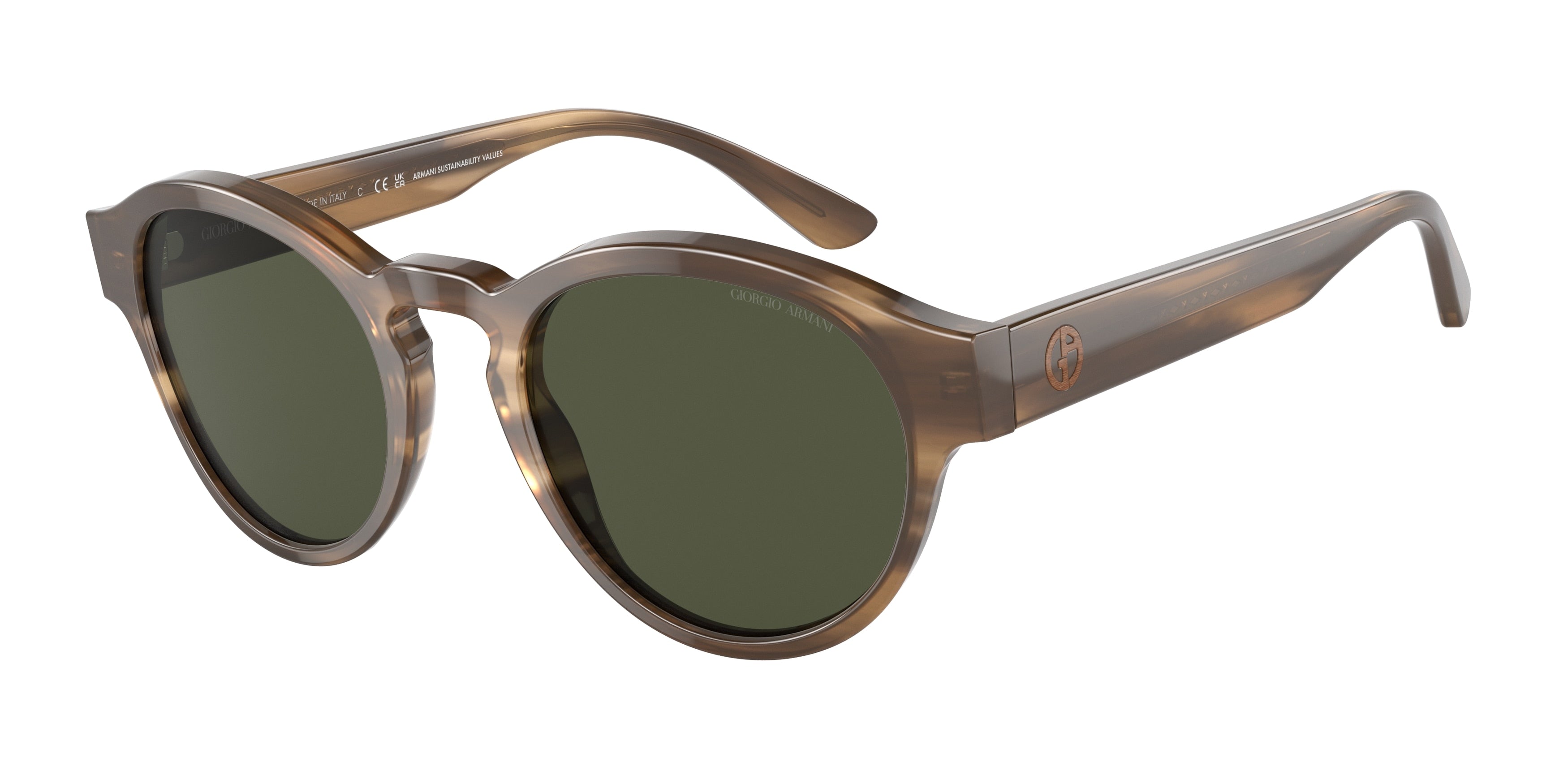 Giorgio Armani AR8146 Phantos Sunglasses  590058-Striped Brown 50-145-21 - Color Map Tortoise