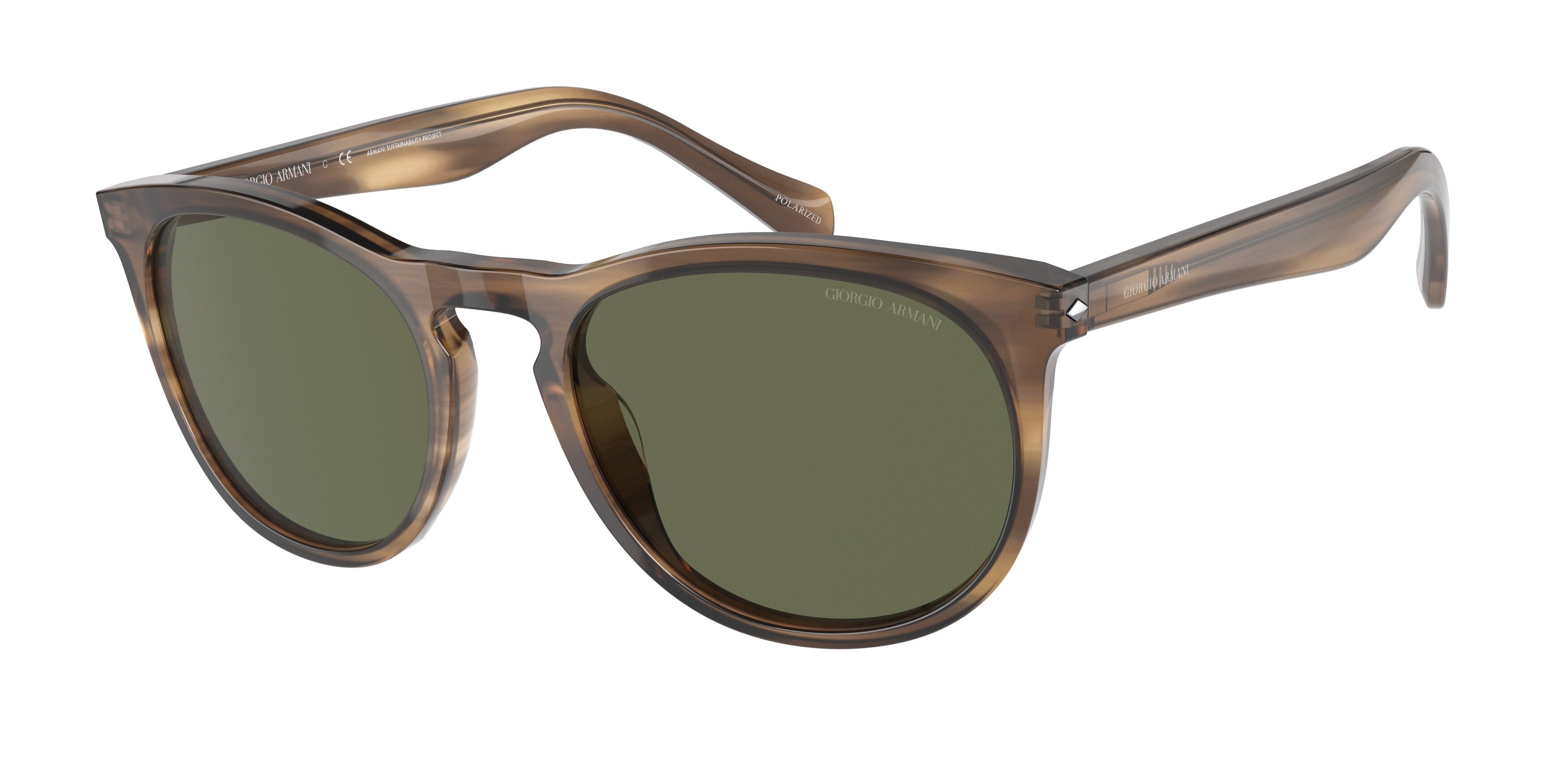 Giorgio Armani AR8149F Pillow Sunglasses  590058-Striped Brown 55-145-20 - Color Map Tortoise