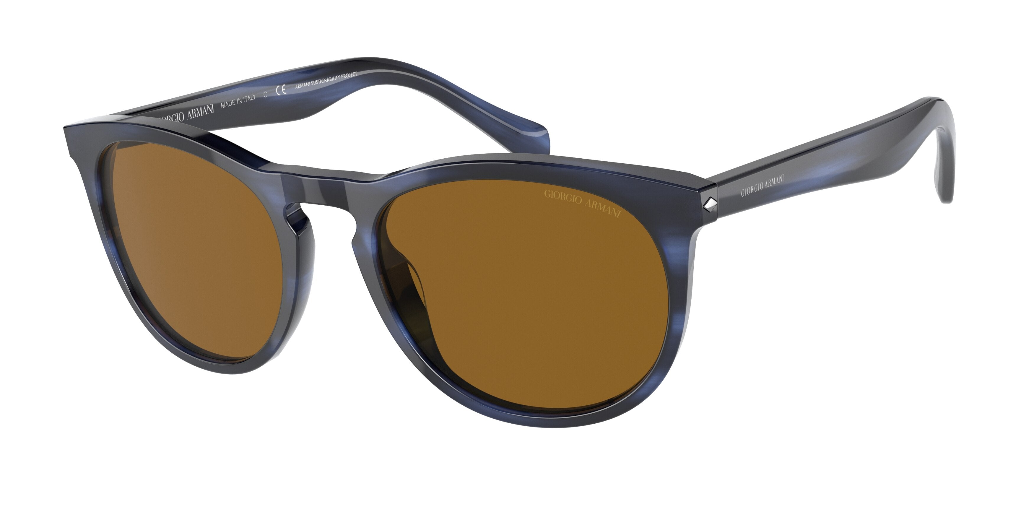 Giorgio Armani AR8149 Pillow Sunglasses  590133-Striped Blue 54-145-20 - Color Map Blue