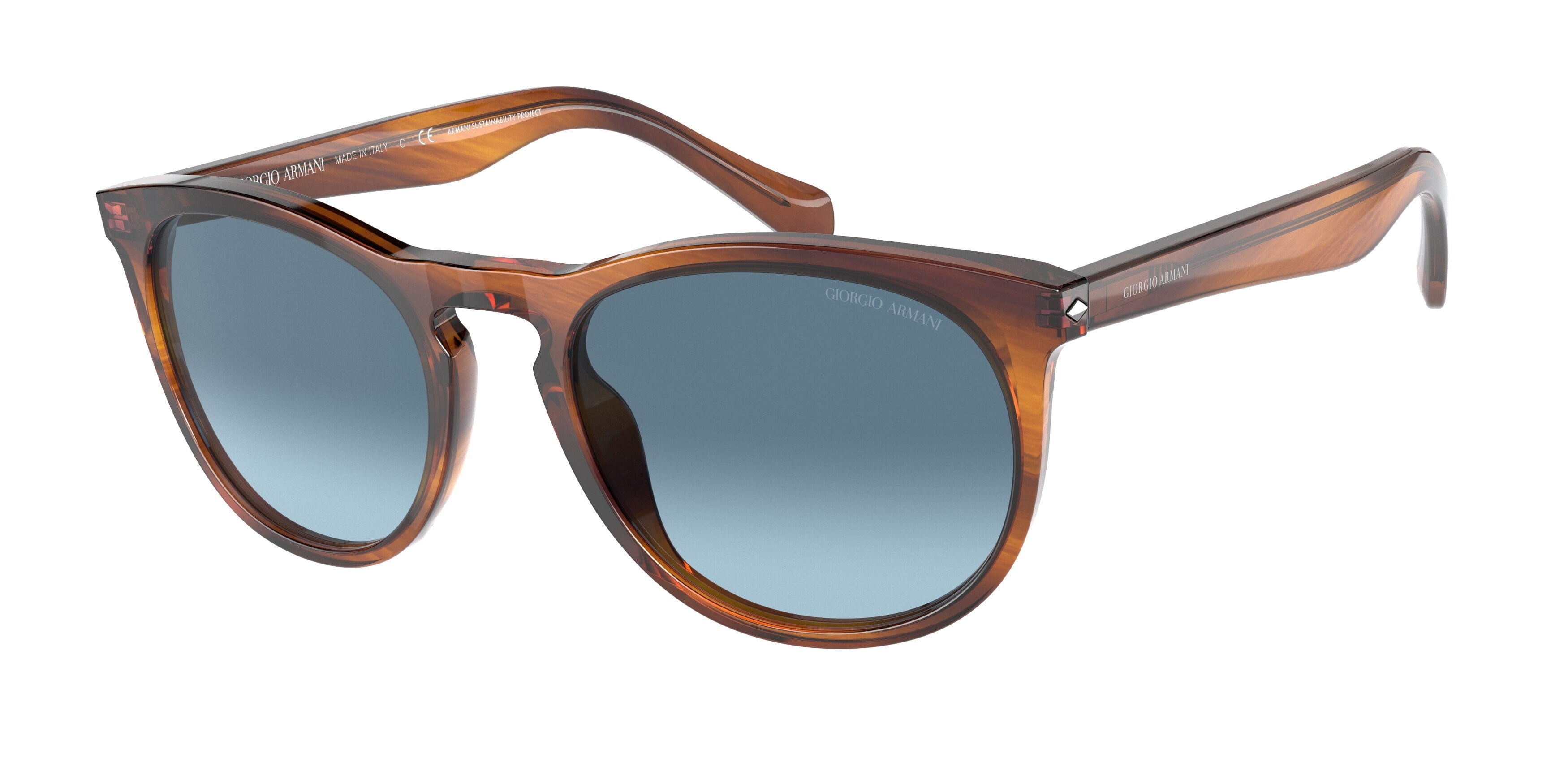 Giorgio Armani AR8149 Pillow Sunglasses  5903Q8-Striped Honey 54-145-20 - Color Map Tortoise