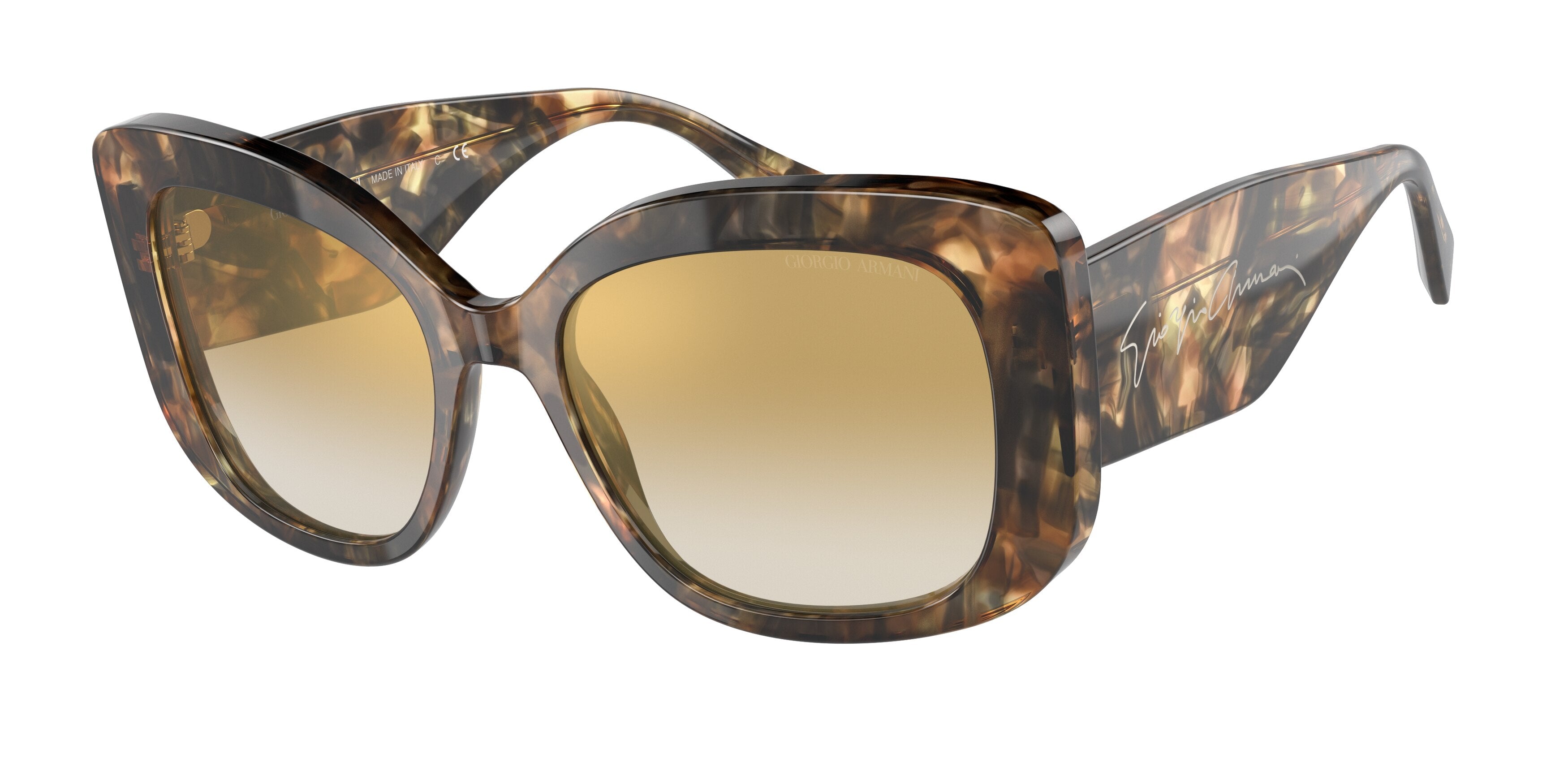 Giorgio Armani AR8150 Square Sunglasses  59046E-Yellow Tortoise 53-140-18 - Color Map Yellow