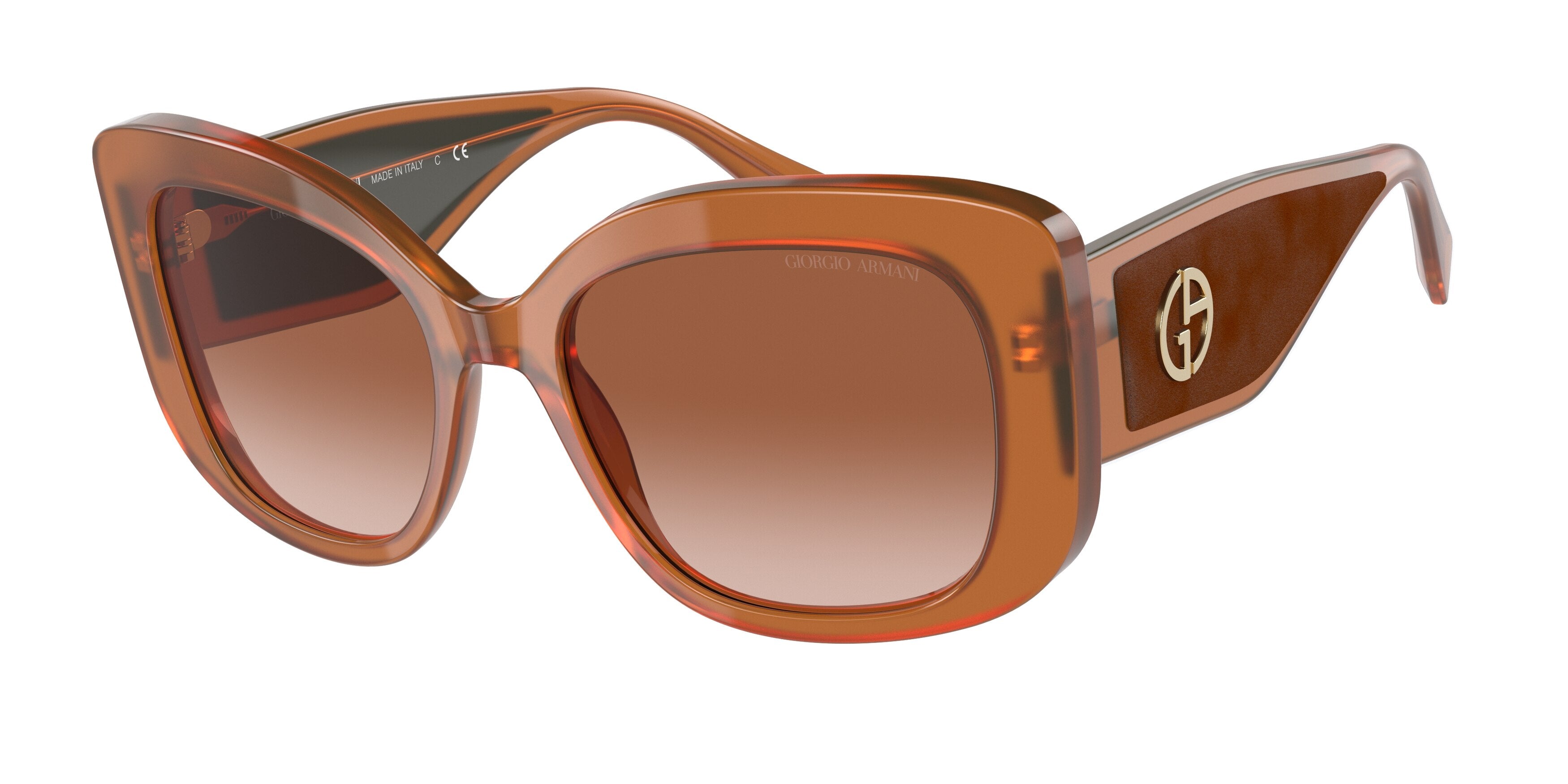 Giorgio Armani AR8150 Square Sunglasses  590713-Opal Brown 53-140-18 - Color Map Brown