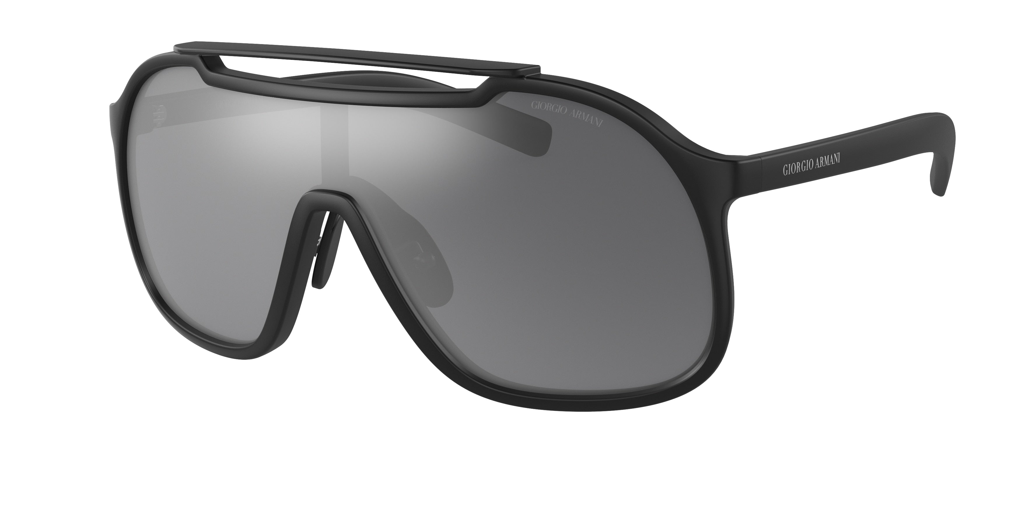 Giorgio Armani AR8151 Rectangle Sunglasses  50426G-Rubber Black 0-130-133 - Color Map Black