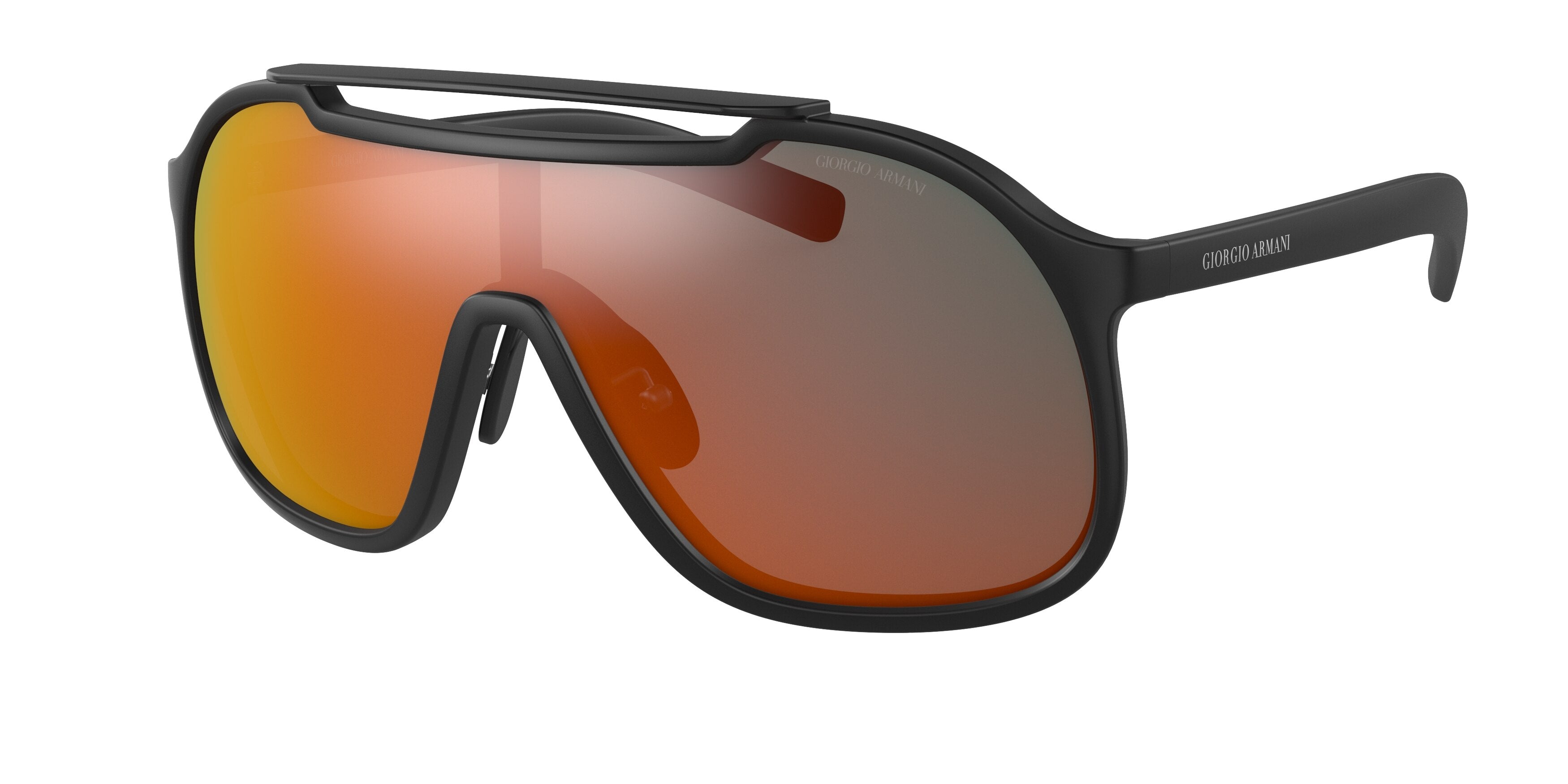 Giorgio Armani AR8151 Rectangle Sunglasses  50426Q-Rubber Black 0-130-133 - Color Map Black