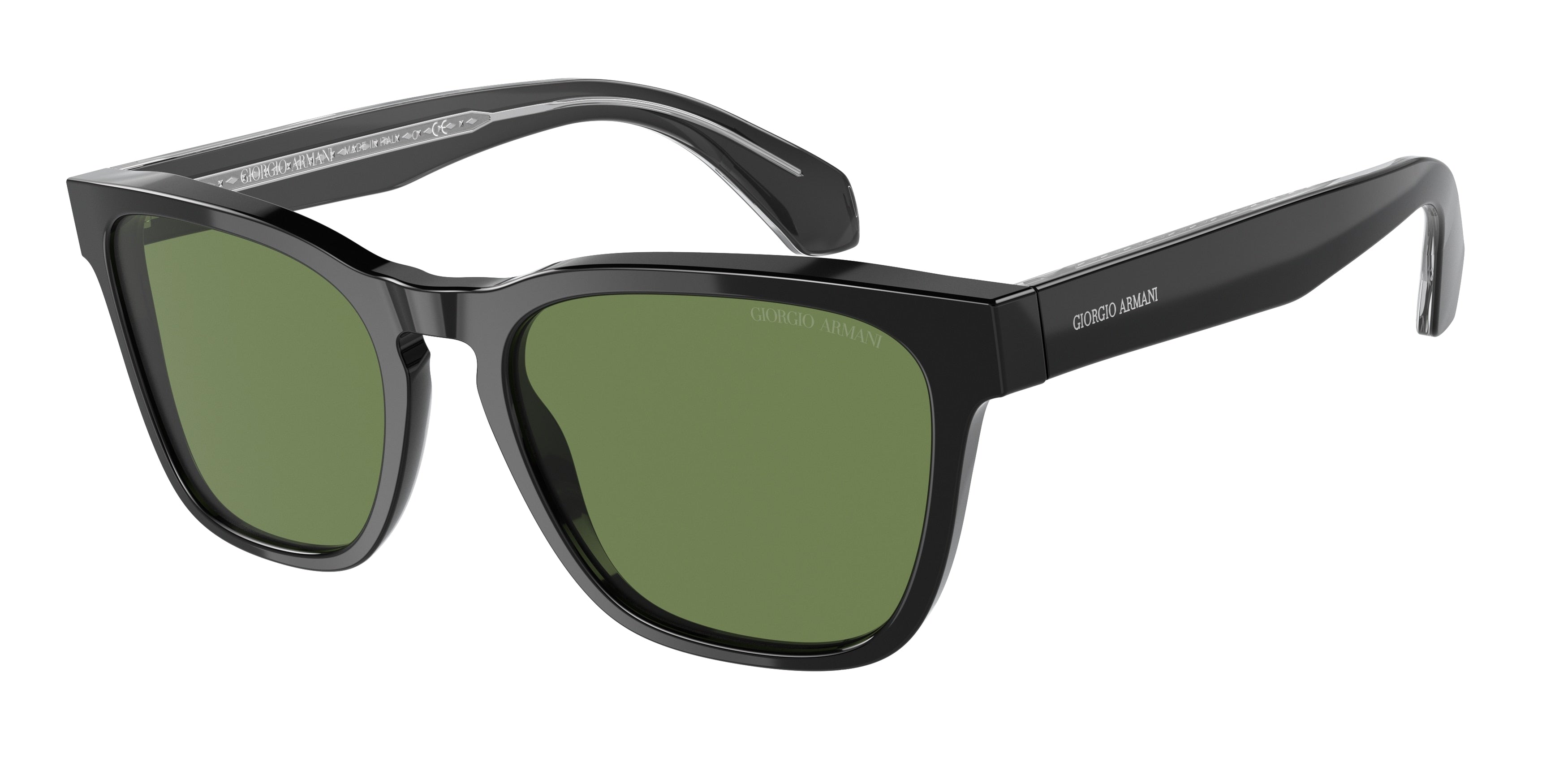 Giorgio Armani AR8155 Rectangle Sunglasses  58754E-Black 55-145-19 - Color Map Black