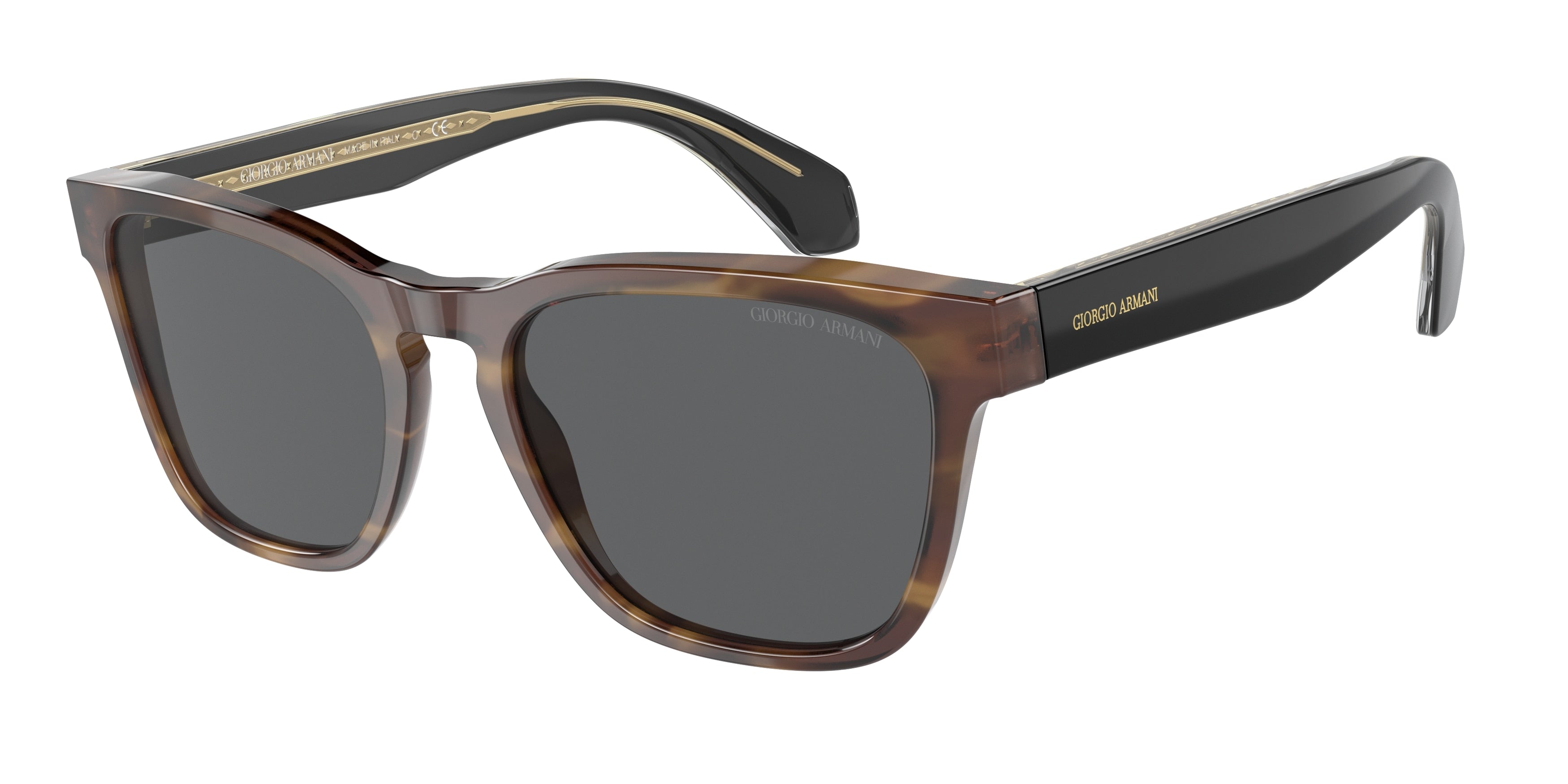 Giorgio Armani AR8155 Rectangle Sunglasses  5941B1-Striped Honey 55-145-19 - Color Map Tortoise