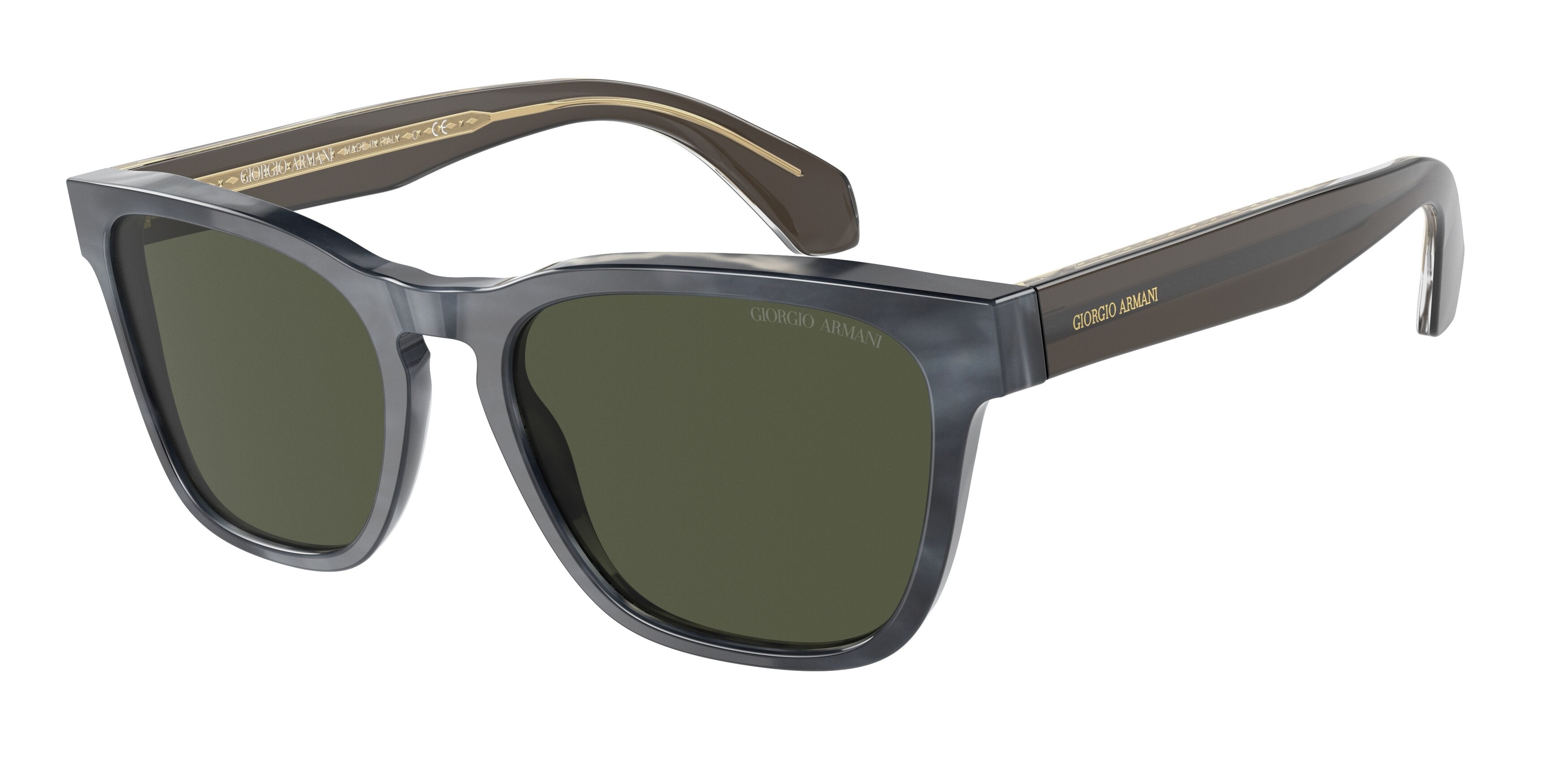Giorgio Armani AR8155 Rectangle Sunglasses  594331-Opal Striped Grey 55-145-19 - Color Map Grey