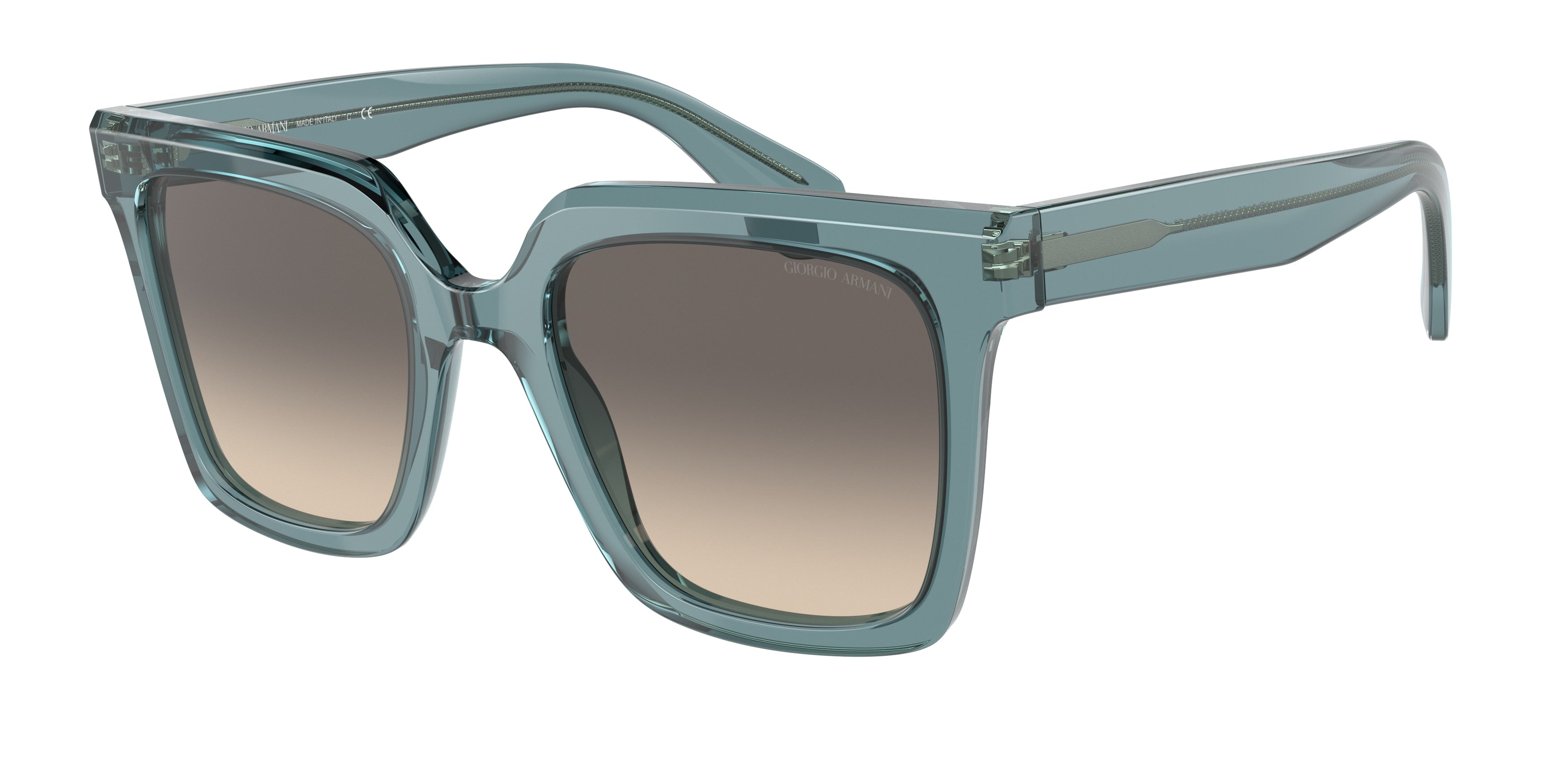 Giorgio Armani AR8156 Square Sunglasses  593432-Transparent Blue 52-140-21 - Color Map Blue