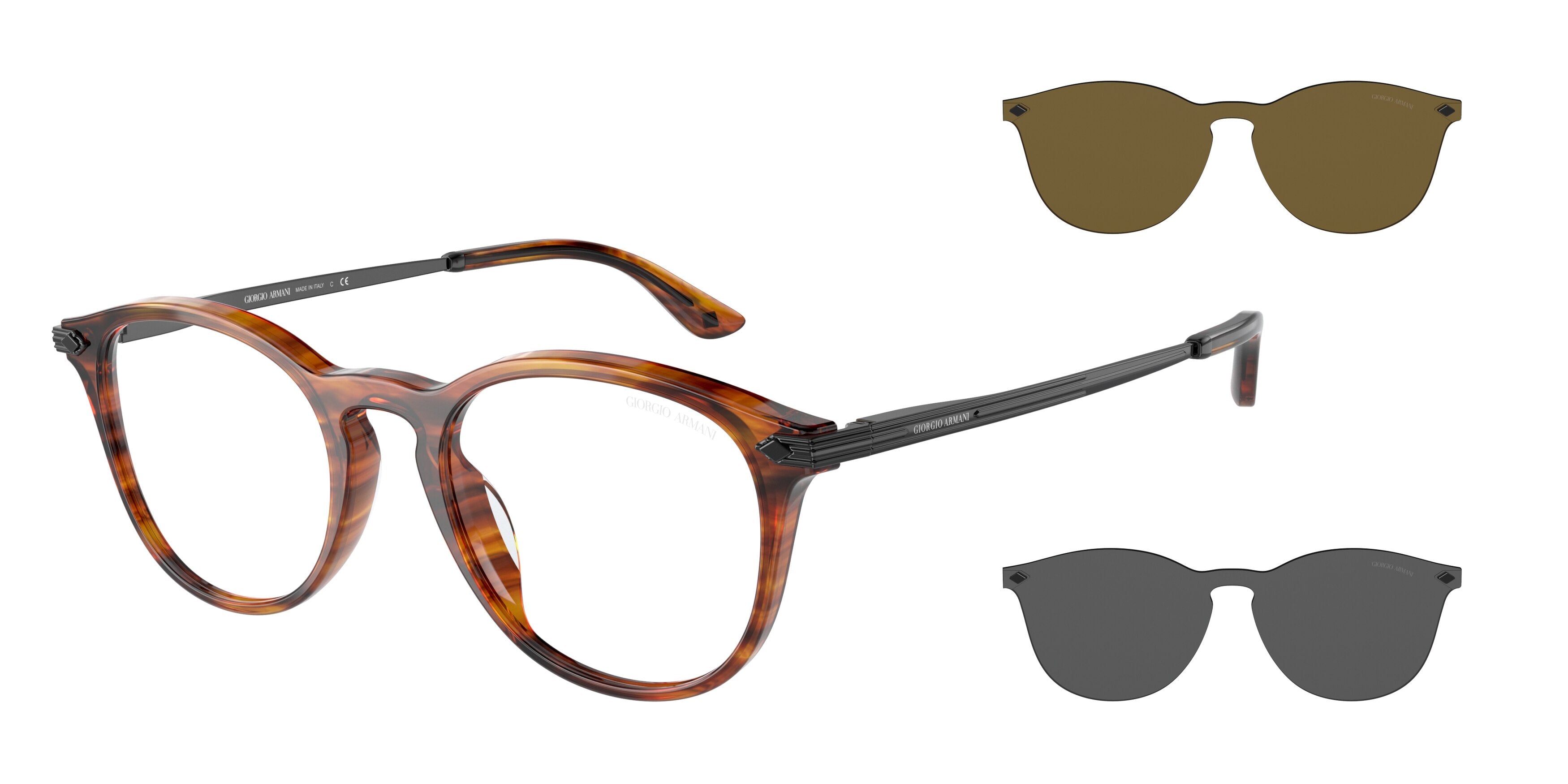 Giorgio Armani AR8159U Phantos Sunglasses  59391W-Striped Honey 51-145-20 - Color Map Tortoise
