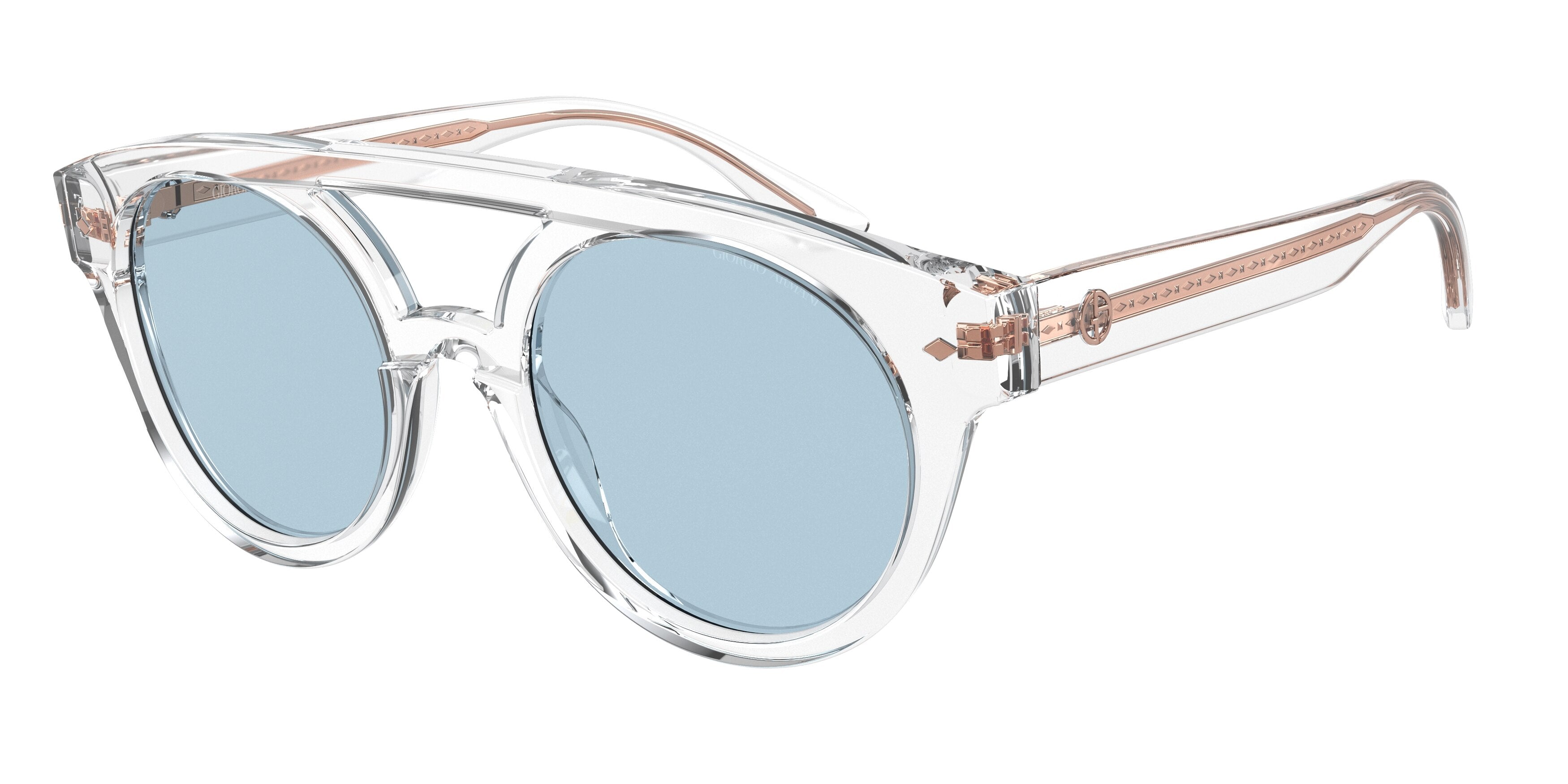 Giorgio Armani AR8163 Round Sunglasses  589380-Crystal 51-145-21 - Color Map White