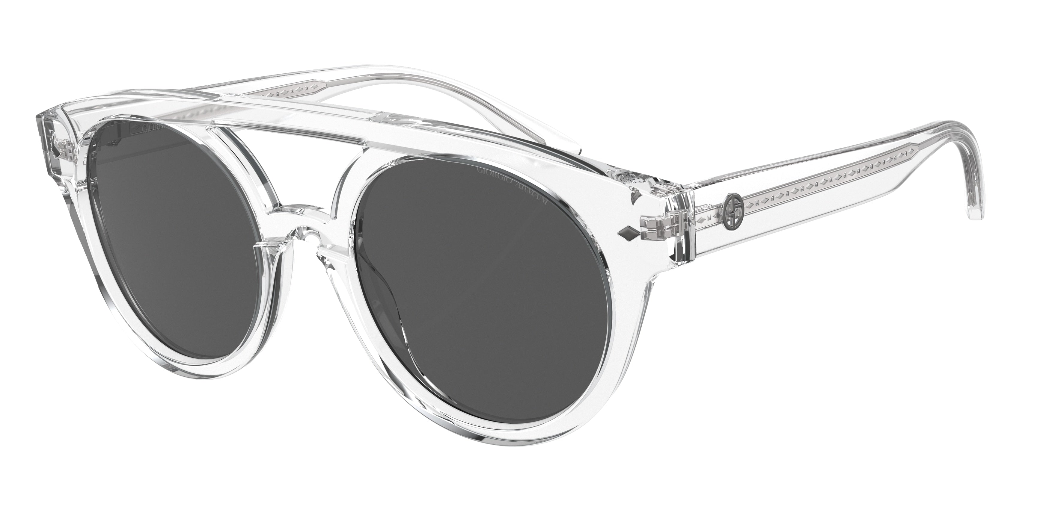 Giorgio Armani AR8163 Round Sunglasses  589387-Crystal 51-145-21 - Color Map White