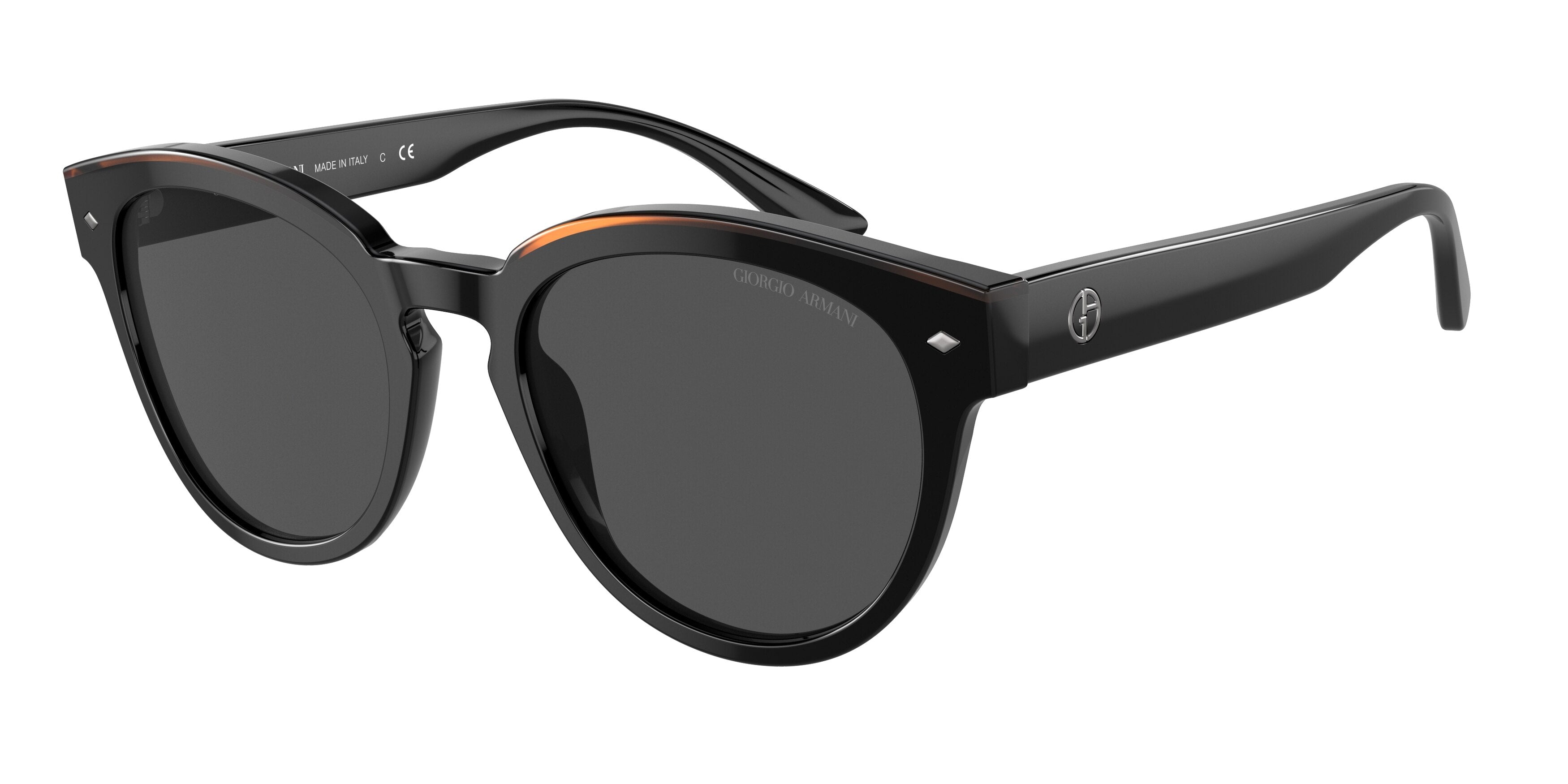 Giorgio Armani AR8164 Phantos Sunglasses  500187-Black/Brown 53-145-20 - Color Map Black