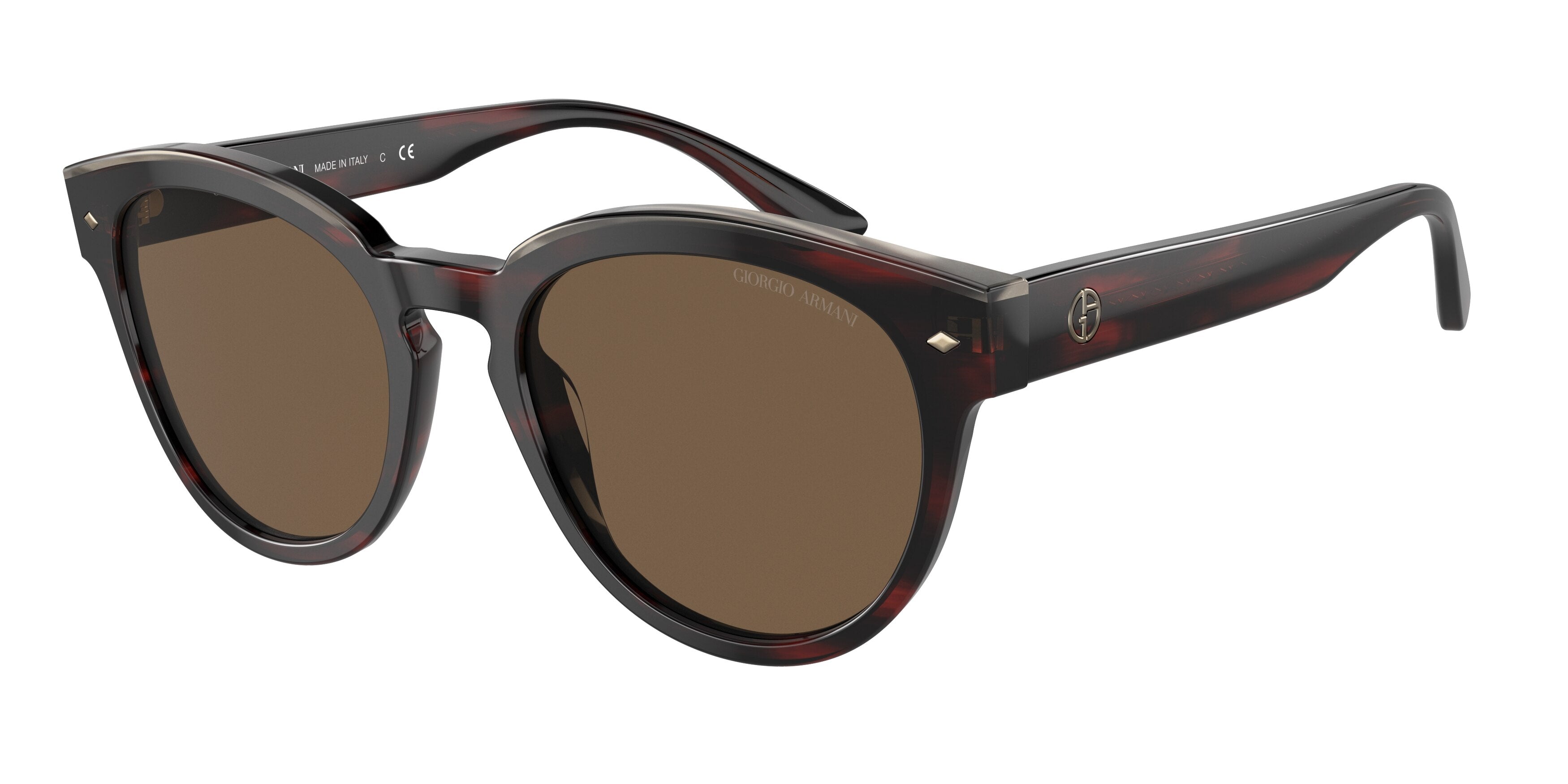Giorgio Armani AR8164 Phantos Sunglasses  591773-Striped Red/Grey 53-145-20 - Color Map Red