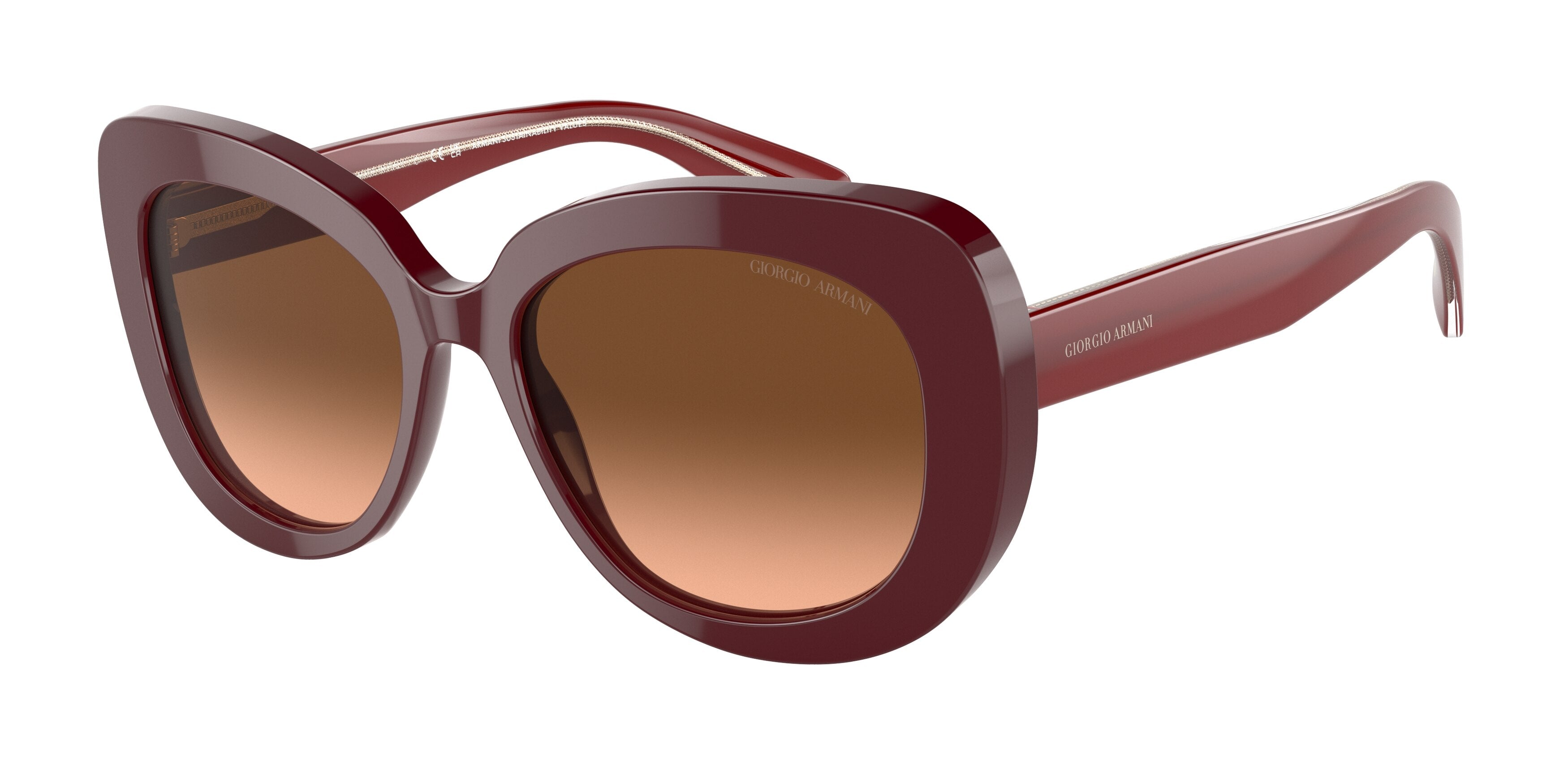 Giorgio Armani AR8168 Oval Sunglasses  5955A5-Red 53-140-17 - Color Map Red