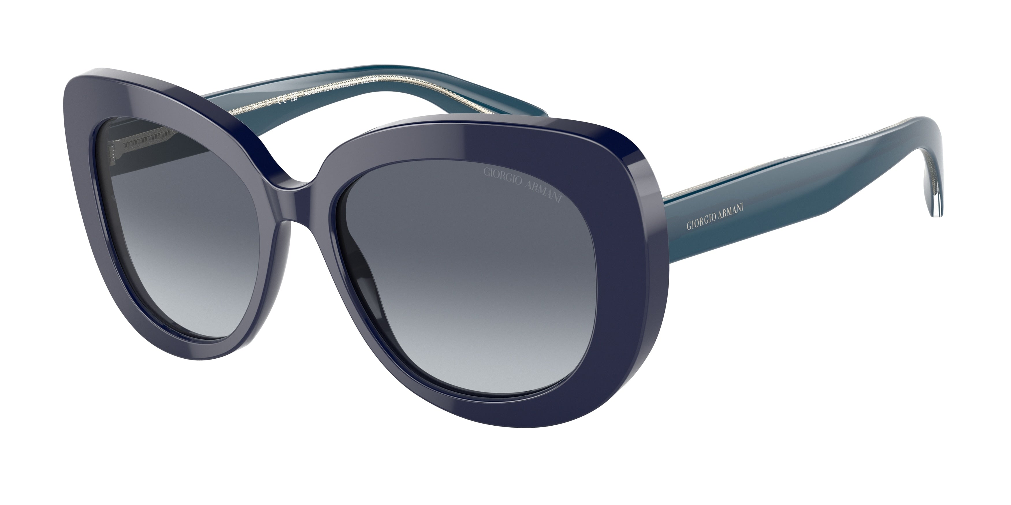 Giorgio Armani AR8168 Oval Sunglasses  595686-Blue 53-140-17 - Color Map Blue