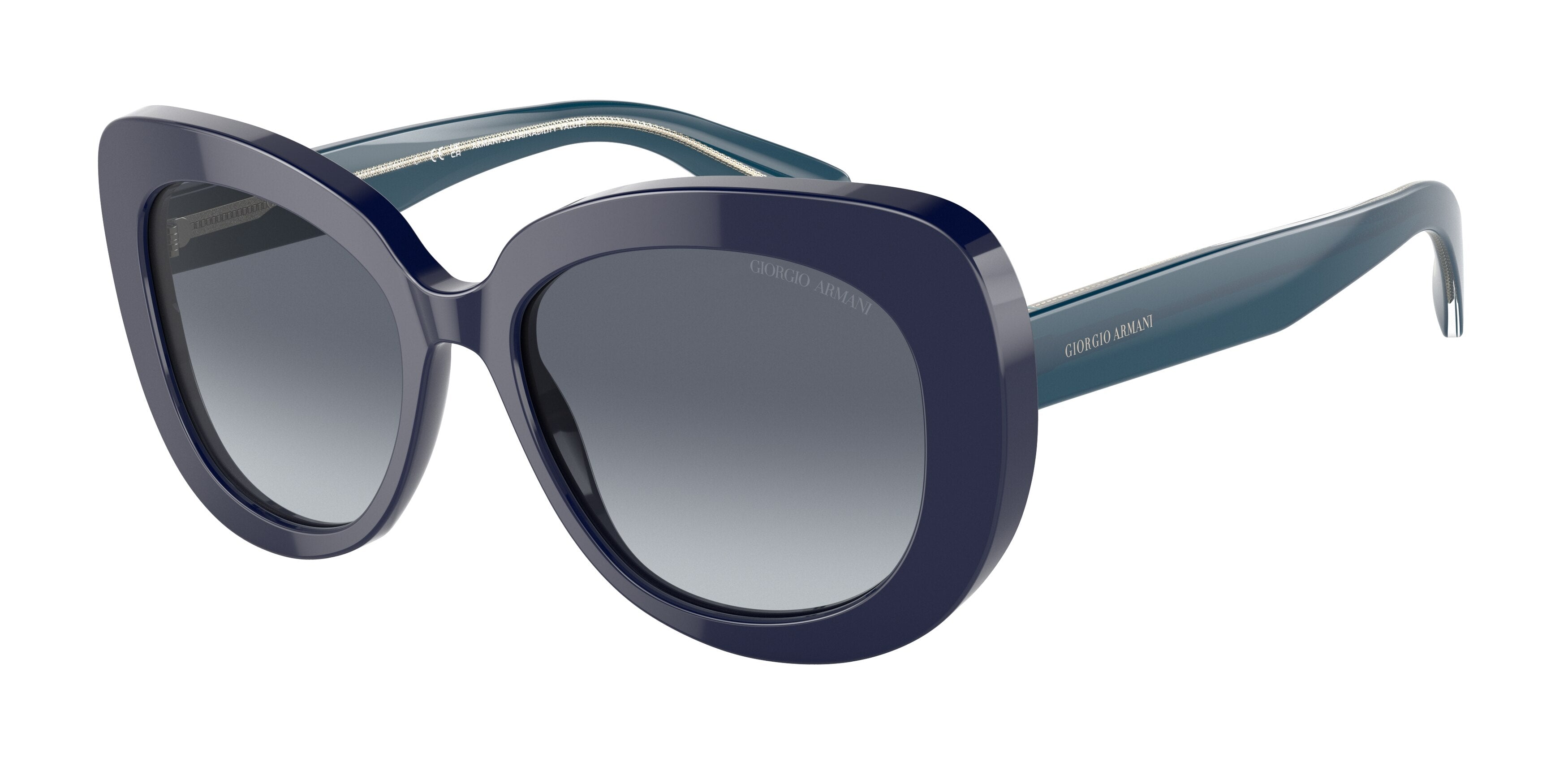 Giorgio Armani AR8168 Oval Sunglasses  595686-Blue 53-140-17 - Color Map Blue