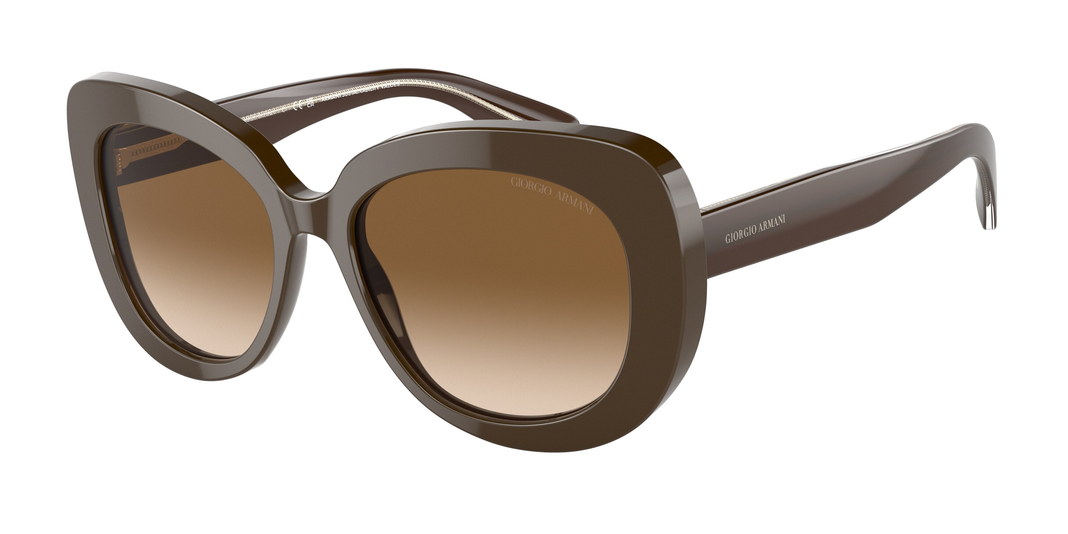 Giorgio Armani AR8168 Oval Sunglasses  595751-Brown 53-140-17 - Color Map Brown
