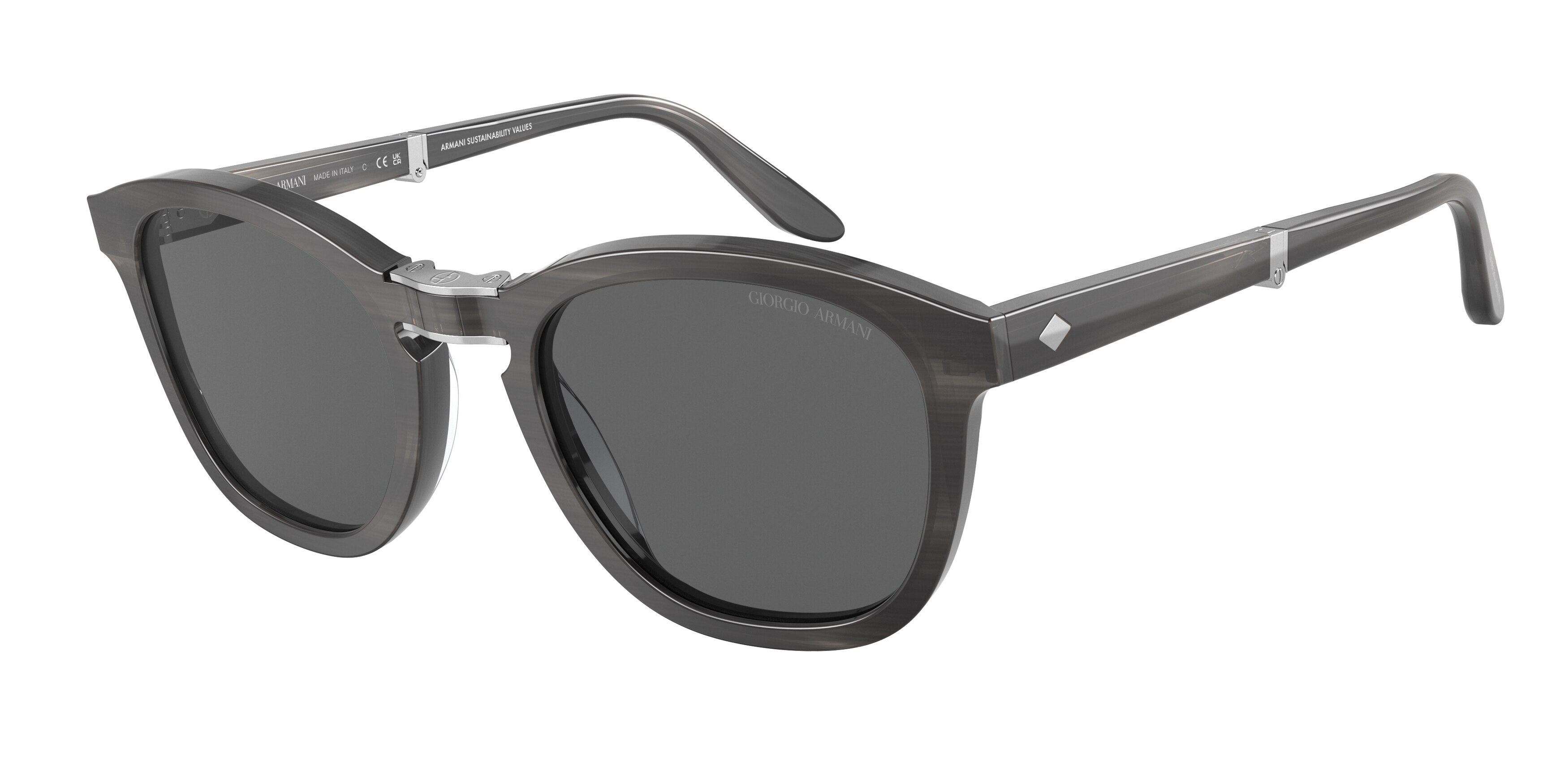 Giorgio Armani AR8170 Square Sunglasses  5964B1-Striped Grey 51-145-22 - Color Map Grey