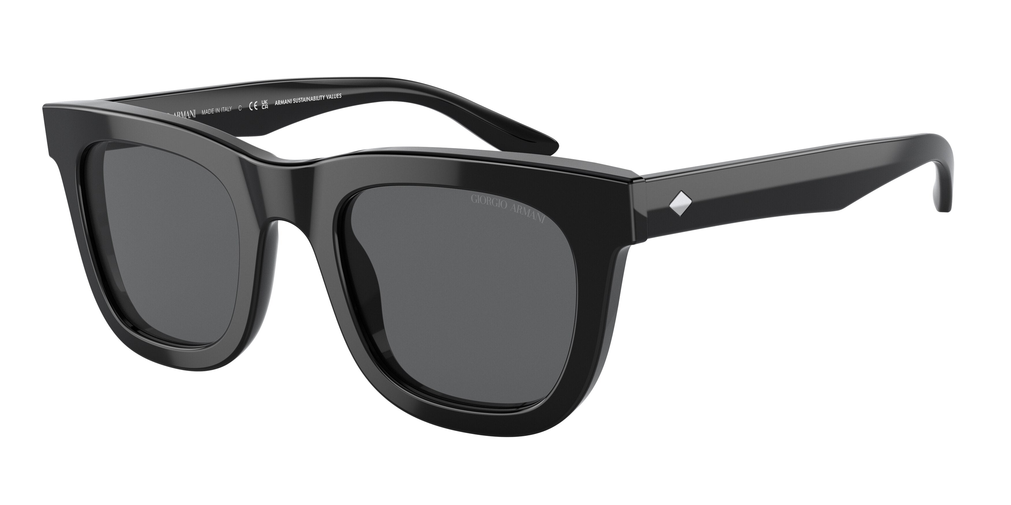 Giorgio Armani AR8171F Rectangle Sunglasses  5875B1-Black 51-145-23 - Color Map Black