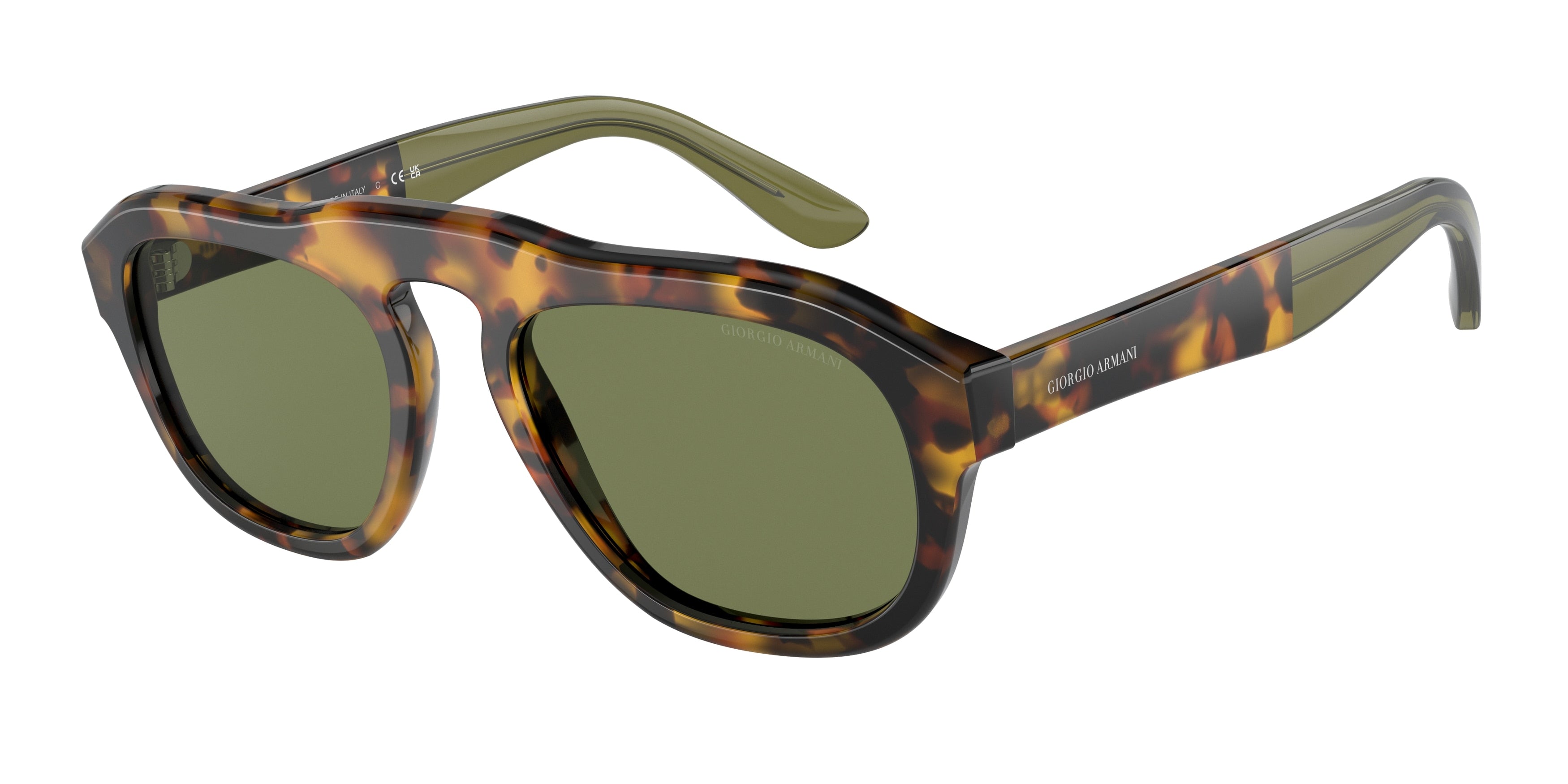 Giorgio Armani AR8173 Pillow Sunglasses  50922A-Yellow Havana 52-145-19 - Color Map Tortoise