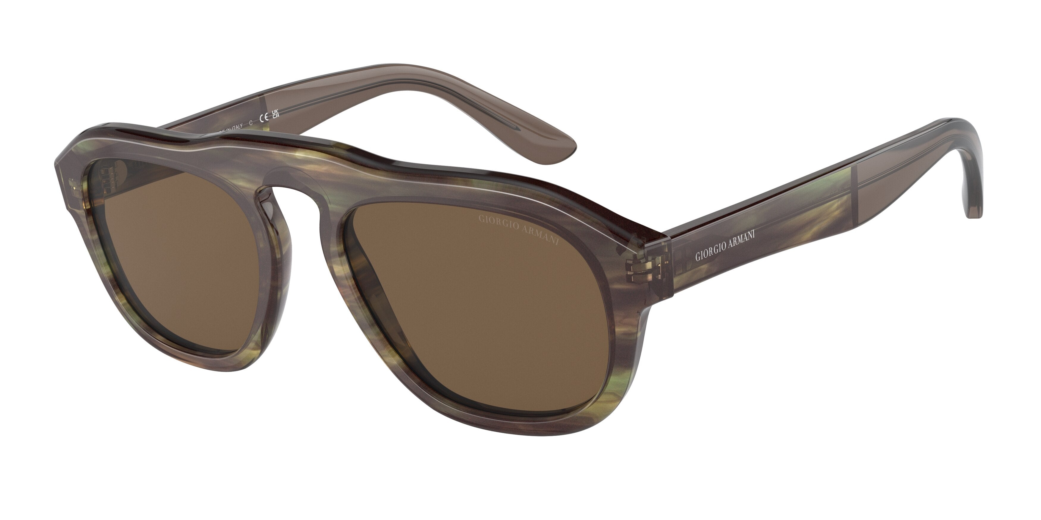 Giorgio Armani AR8173 Pillow Sunglasses  591873-Striped Green 52-145-19 - Color Map Green