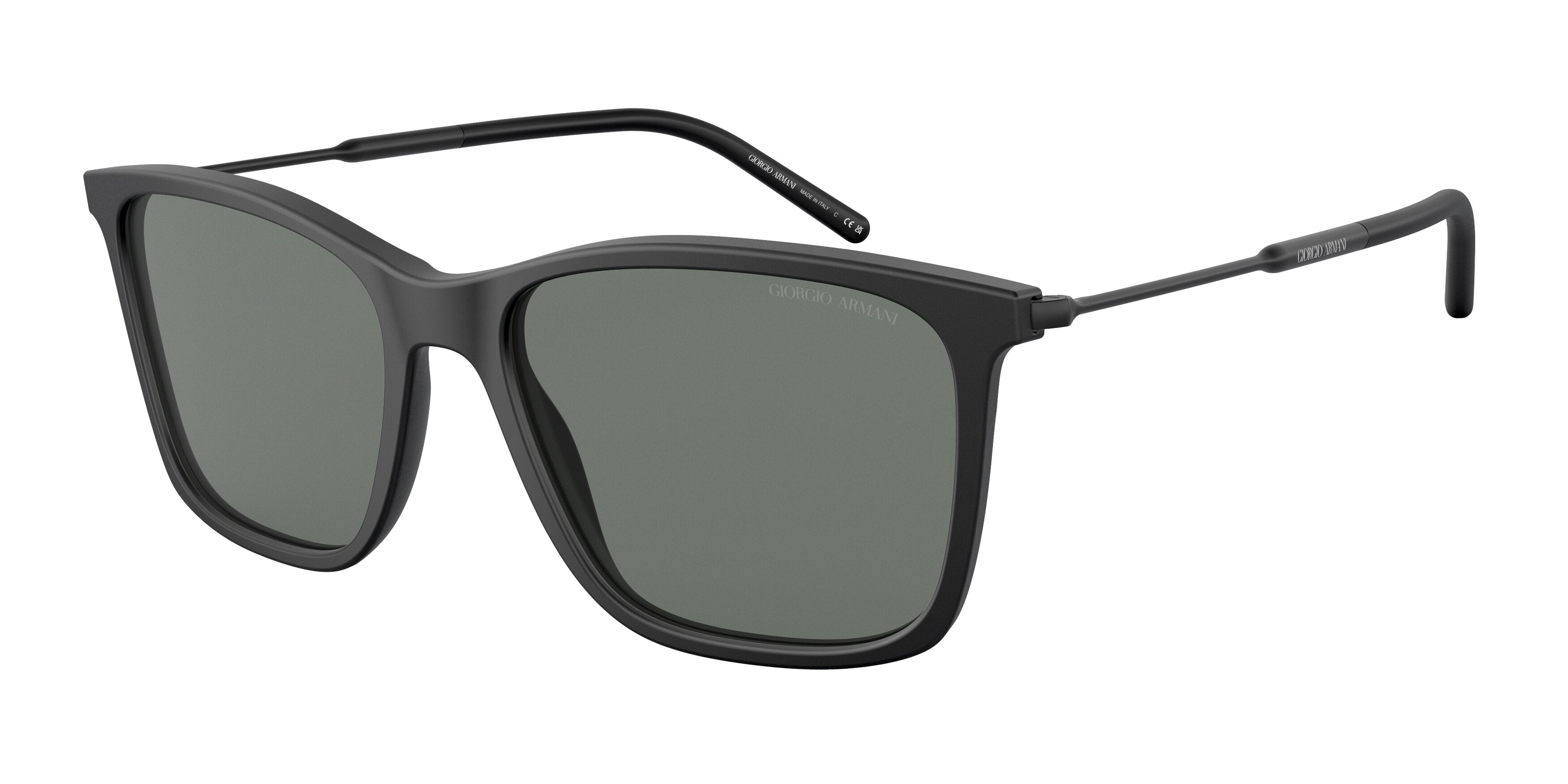 Giorgio Armani AR8176F Square Sunglasses  504211-Matte Black 57-145-18 - Color Map Black