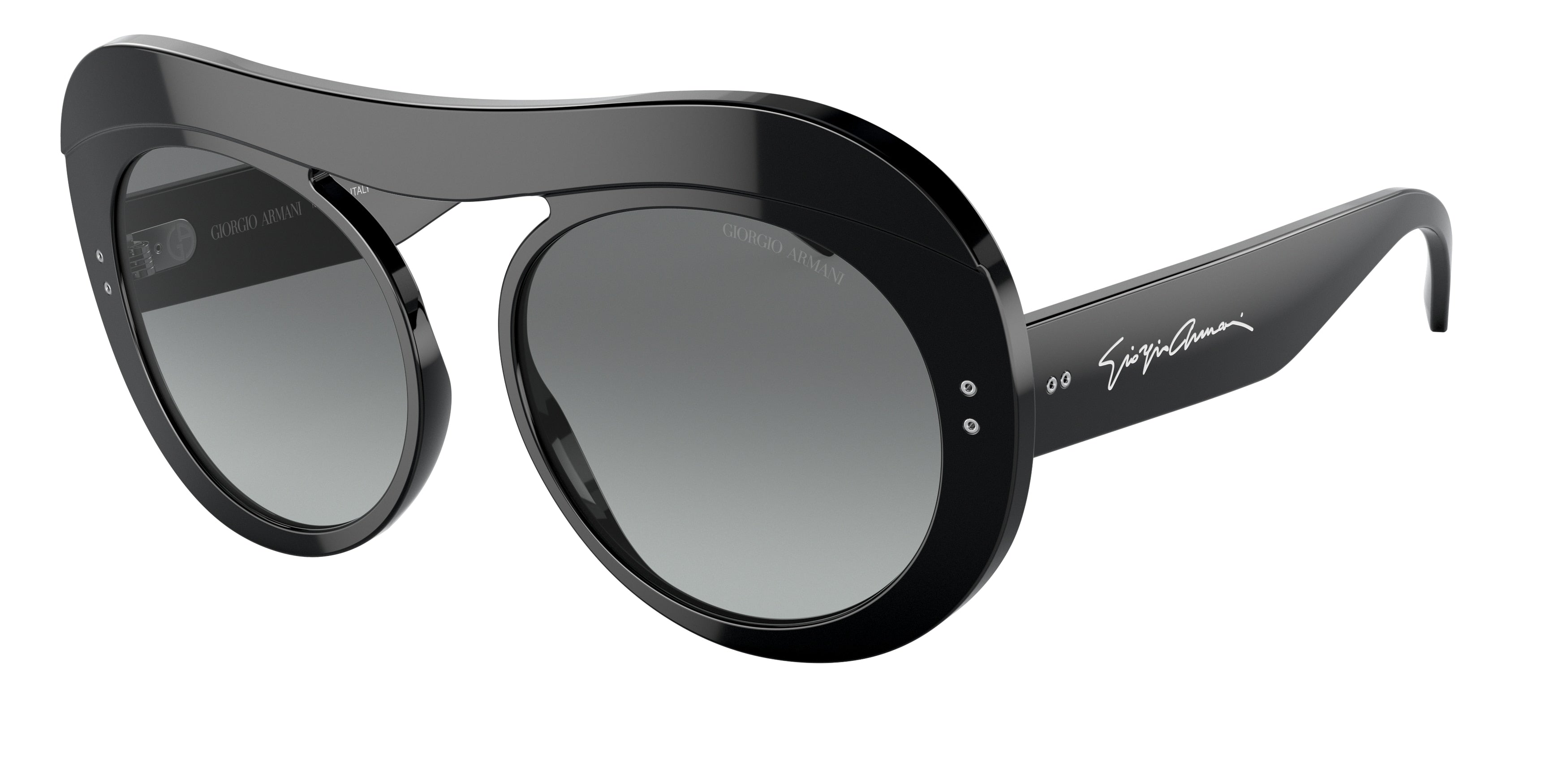 Giorgio Armani AR8178 Round Sunglasses  500111-Black 56-140-16 - Color Map Black