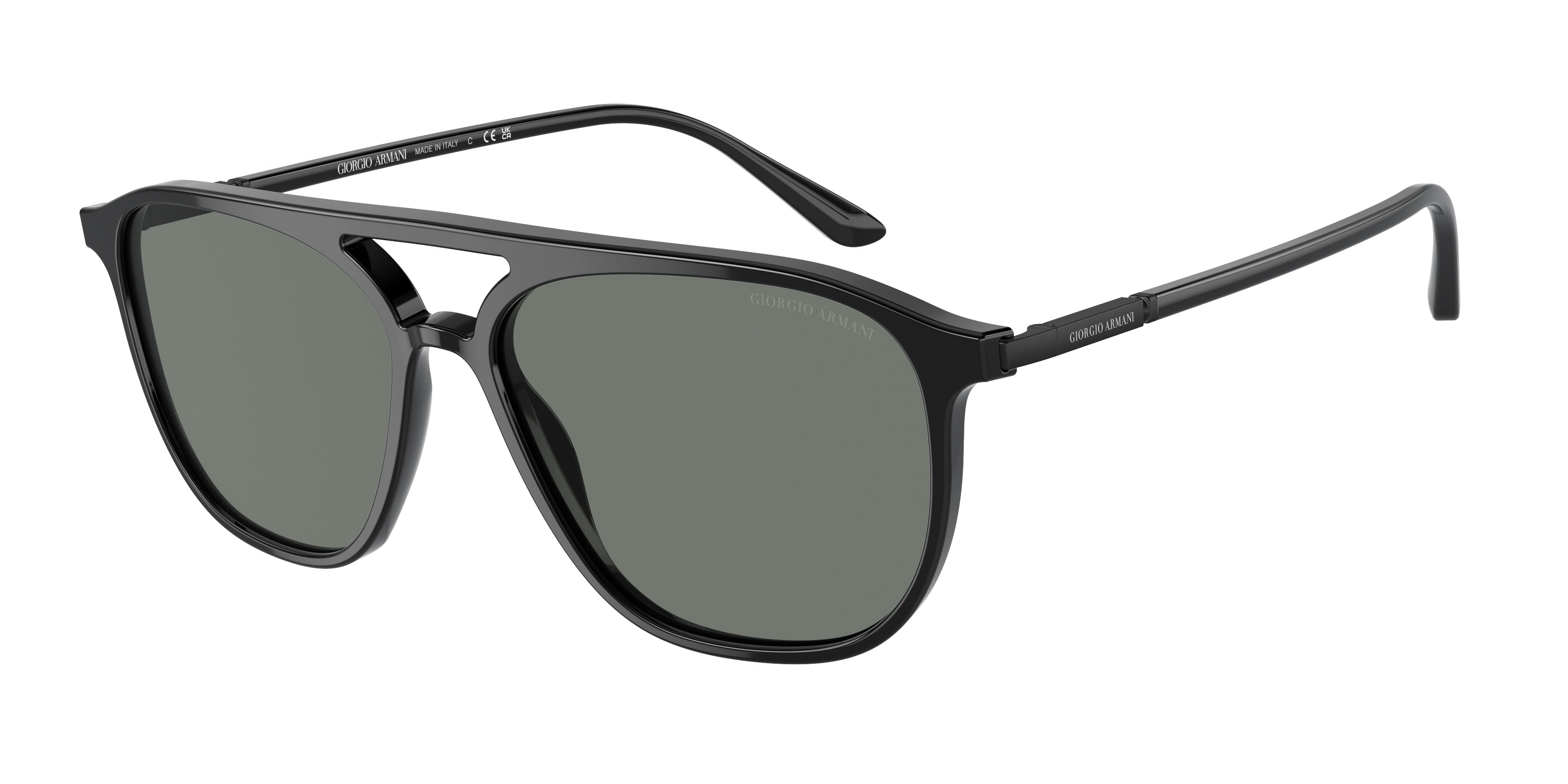 Giorgio Armani AR8179 Pilot Sunglasses  5001/1-Black 56-145-15 - Color Map Black