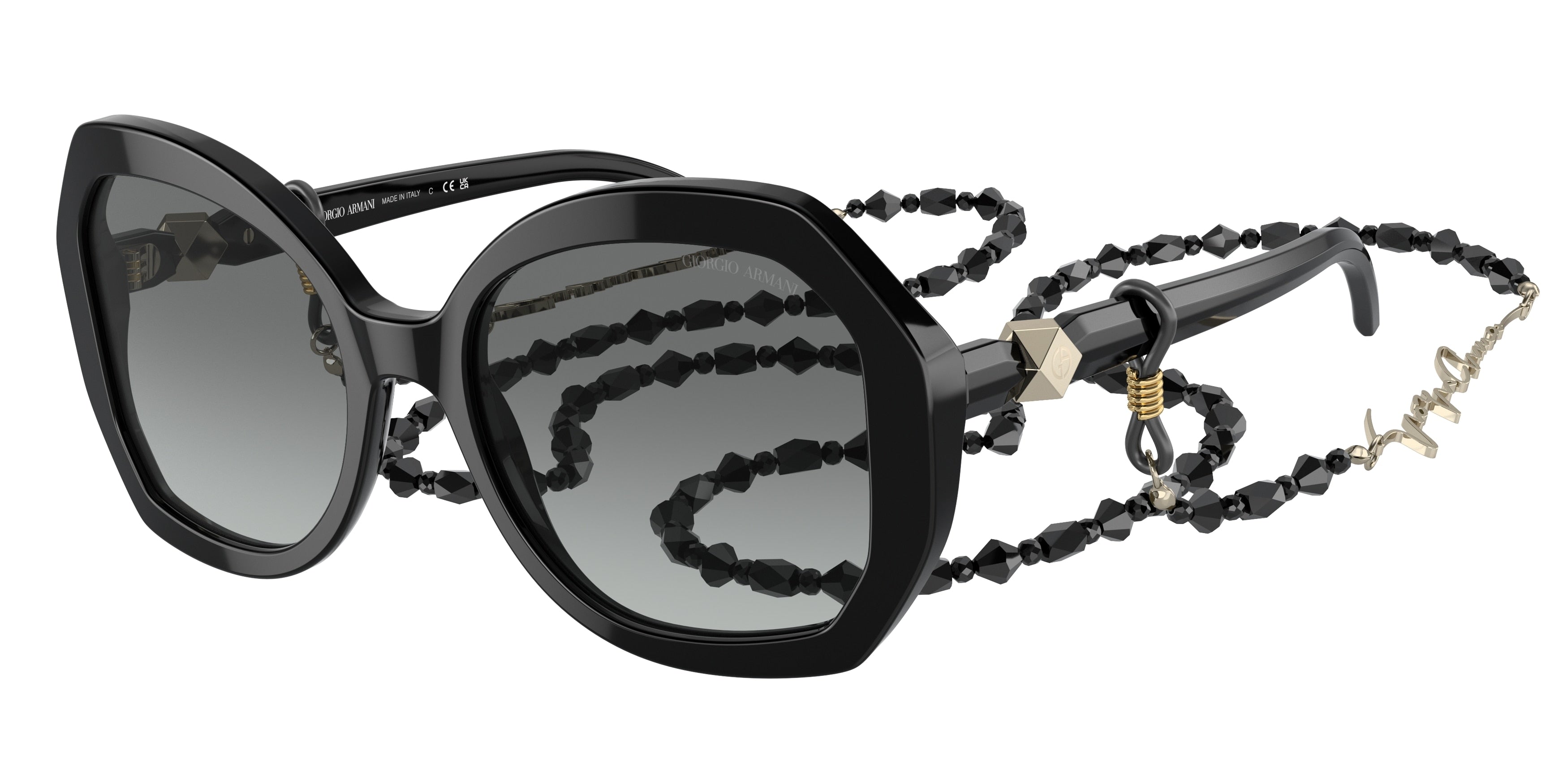 Giorgio Armani AR8180 Pilot Sunglasses  500111-Black 54-140-19 - Color Map Black