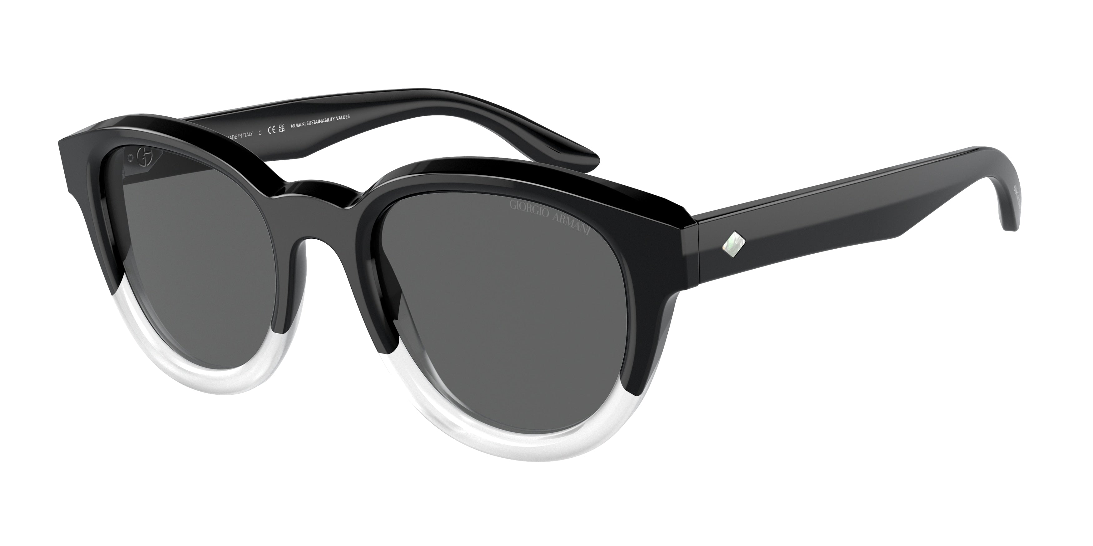 Giorgio Armani AR8181 Phantos Sunglasses  5996B1-Gradient Black/White 49-140-21 - Color Map Black