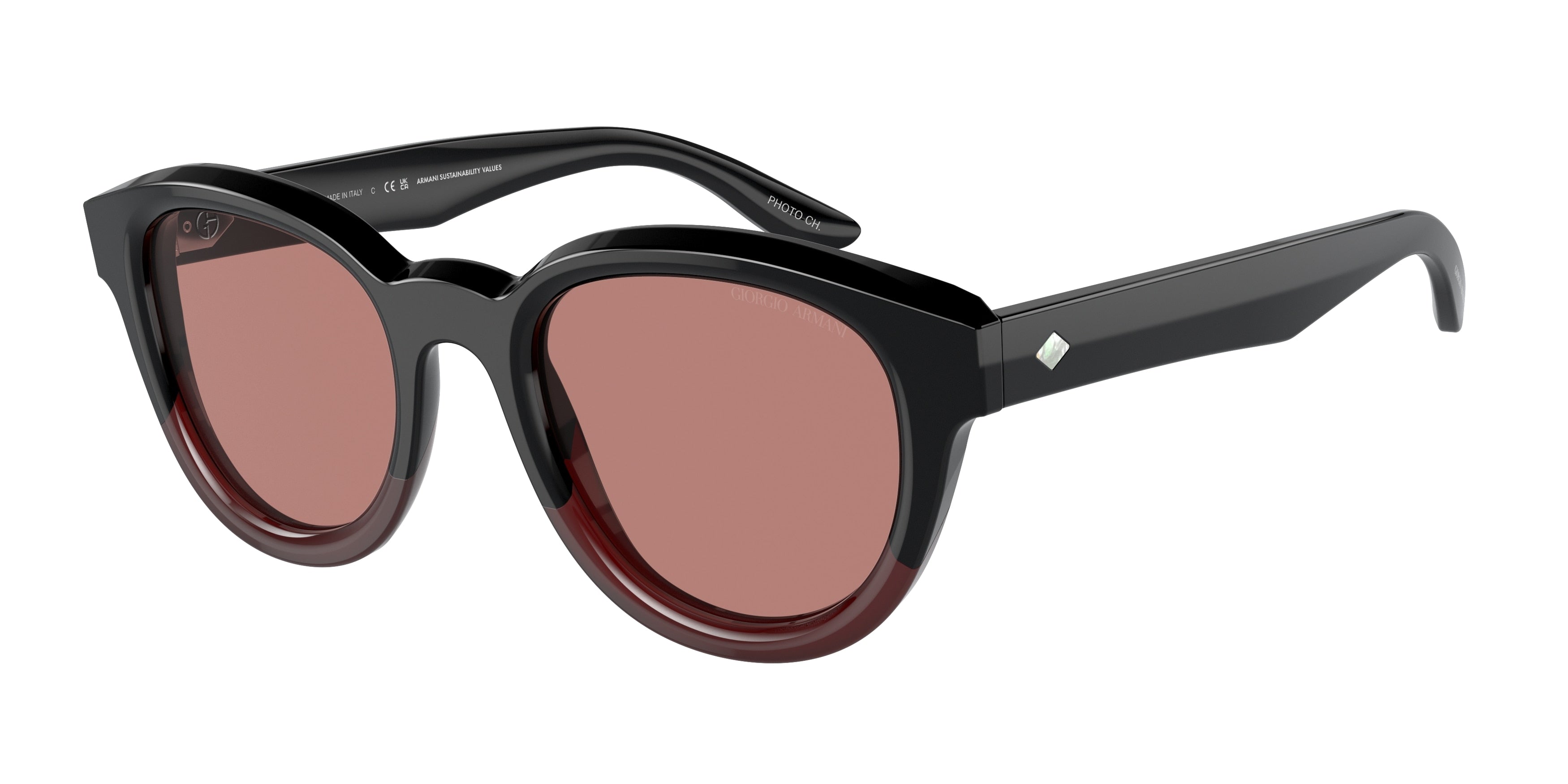 Giorgio Armani AR8181 Phantos Sunglasses  599730-Gradient Black/Bordeaux 49-140-21 - Color Map Black